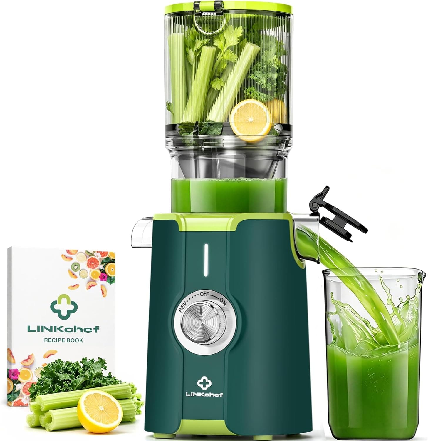 LINKChef extractor de zumos y verduras en frío 200 W, boca 115 mm