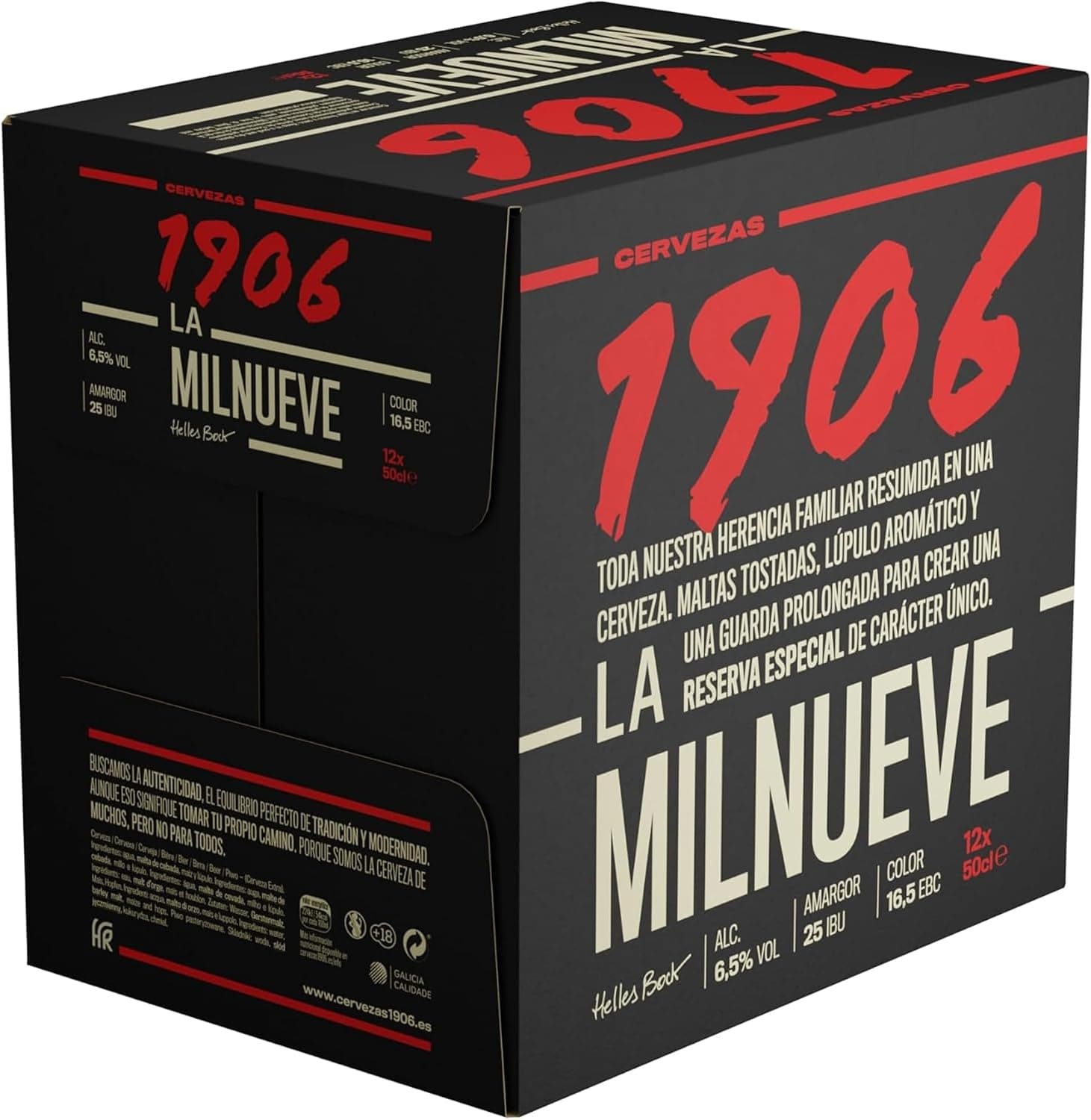 1906 - Reserva Especial, Cerveza Lager Extra, 12 Botellas x 50 cl