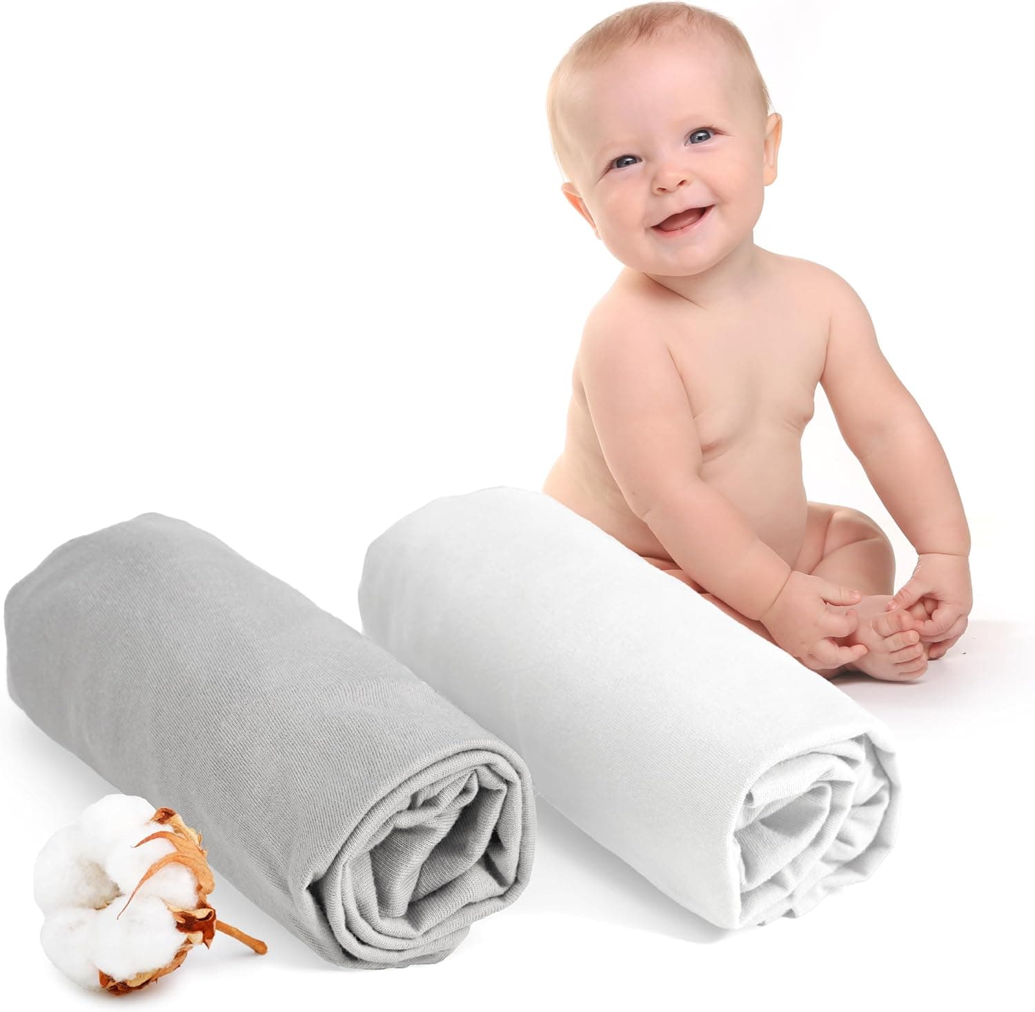 Dreamzie - Sabanas Bajeras 60x120cm Ajustable Lote de 2-100% Algodon
