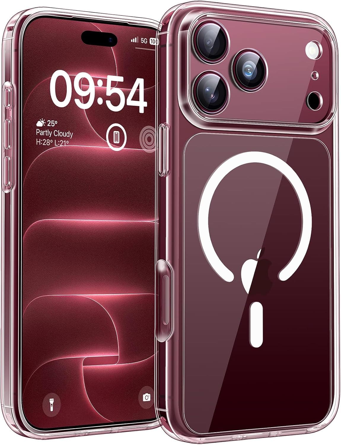TOCOL Funda para iPhone 18 Pro MAX, Compatible con MagSafe, Transparente
