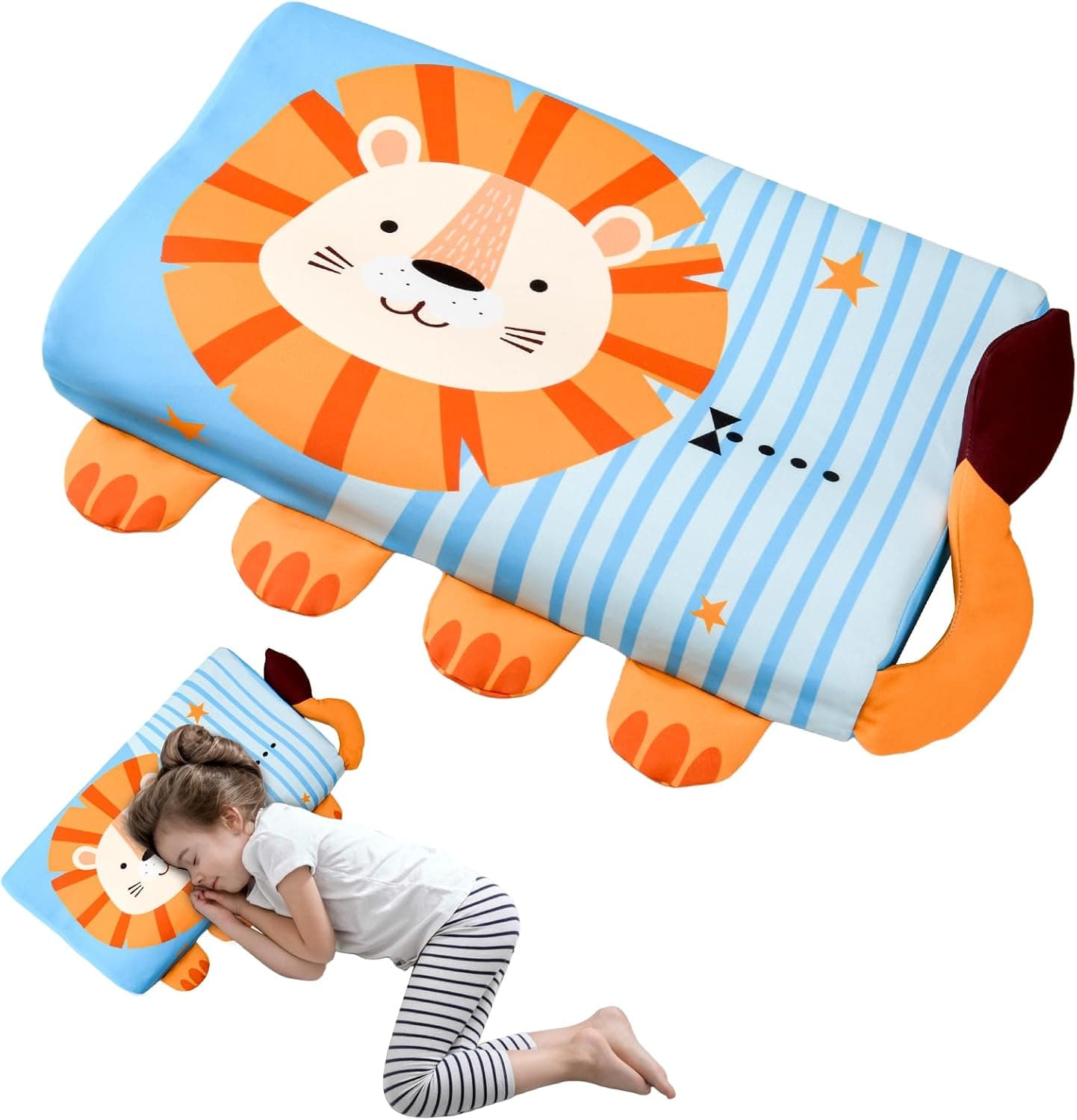 Schlummerkids Cojín Calmly Almohada Infantil 46 x 26 cm Ergonómica Confort para Sueños Suaves (León)