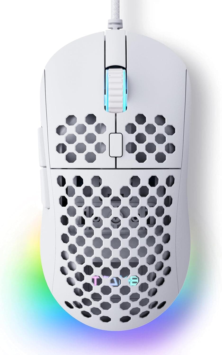 Dierya × TMKB M1SE Ratón Gaming Blanco,12800 dpi Gaming Mouse, 6 Botones programables Raton Blanco, RGB Personalizable Ratón Gaming con Cable, Mouse ergonómico con Cable PC Ordenador