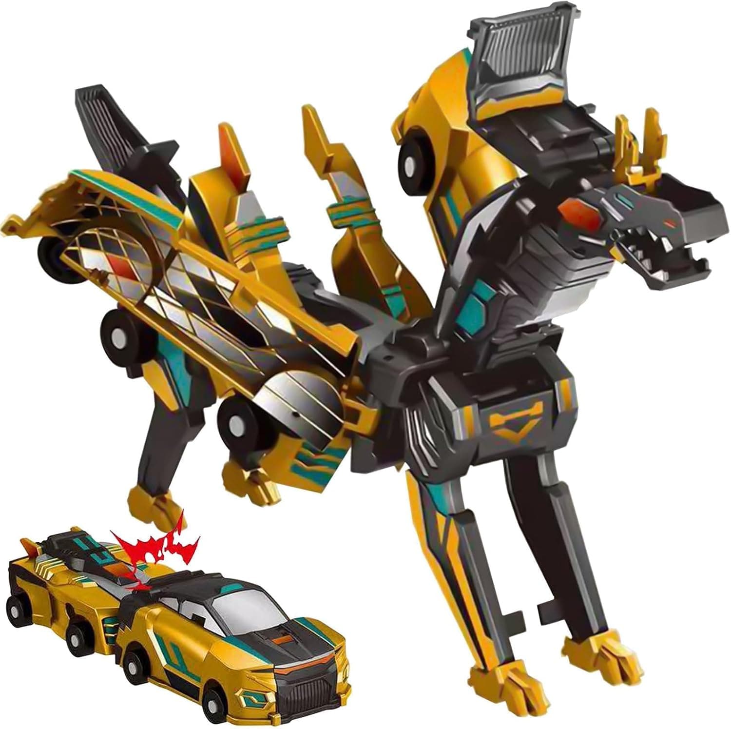 Felly Coche Transformers para Niños, 2 Piezas Coche Juguetes Niños, Juegos Montessori 3 4 5 6 7 Años, Deformación automática Conexiones magnéticas, Infantiles Regalos Cumpleaños Navidad Niños Niñas