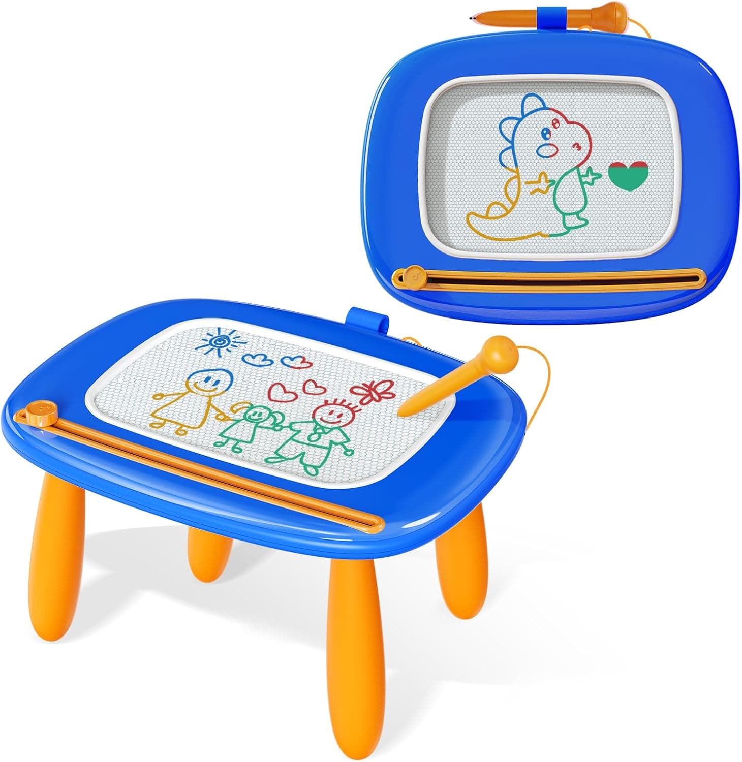 Kikidex Juguetes para niños pequeños de 1 a 3 años,pizarra mágicas magnética,juguetes para niñas,pizarra mágica para pintar,juguetes educativos para bebés y niños,regalo de cumpleaños (Azul oscuro)