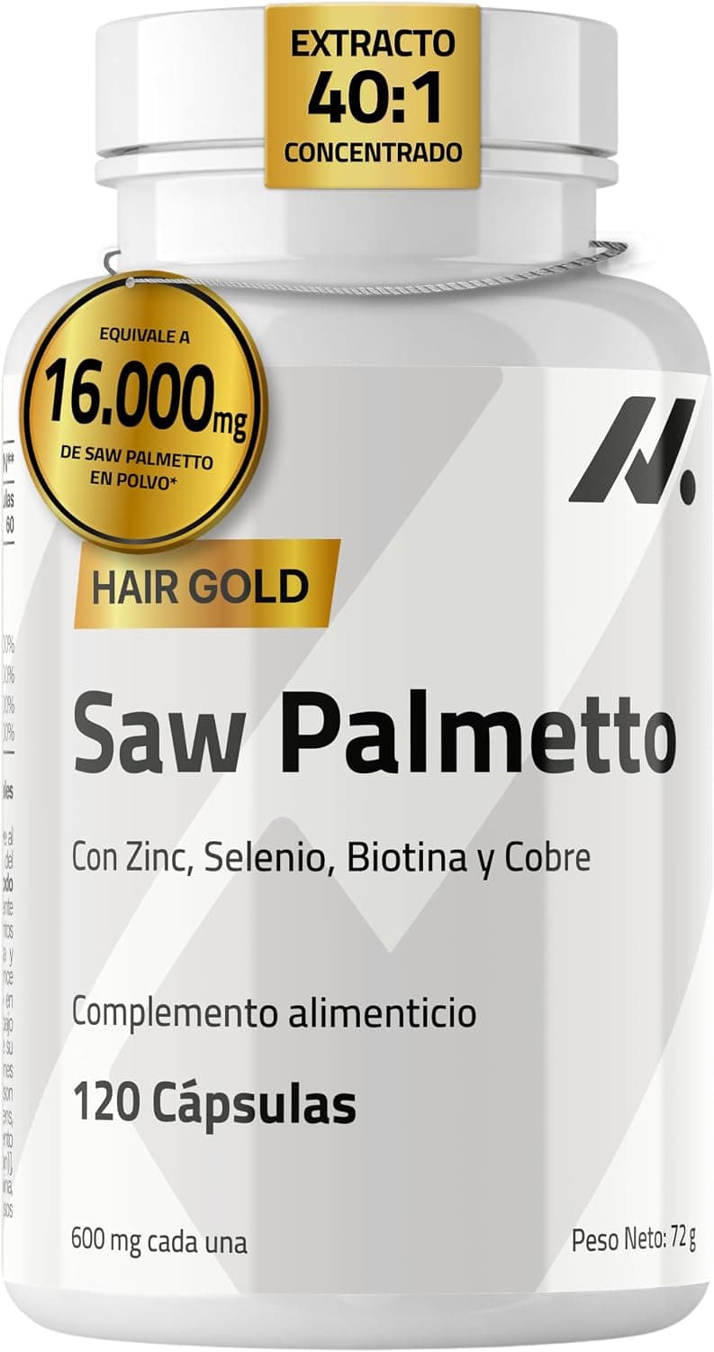Saw Palmetto Pelo 16.000 mg 40:1 | Zinc, Biotina, Selenio, Cobre | Vegano