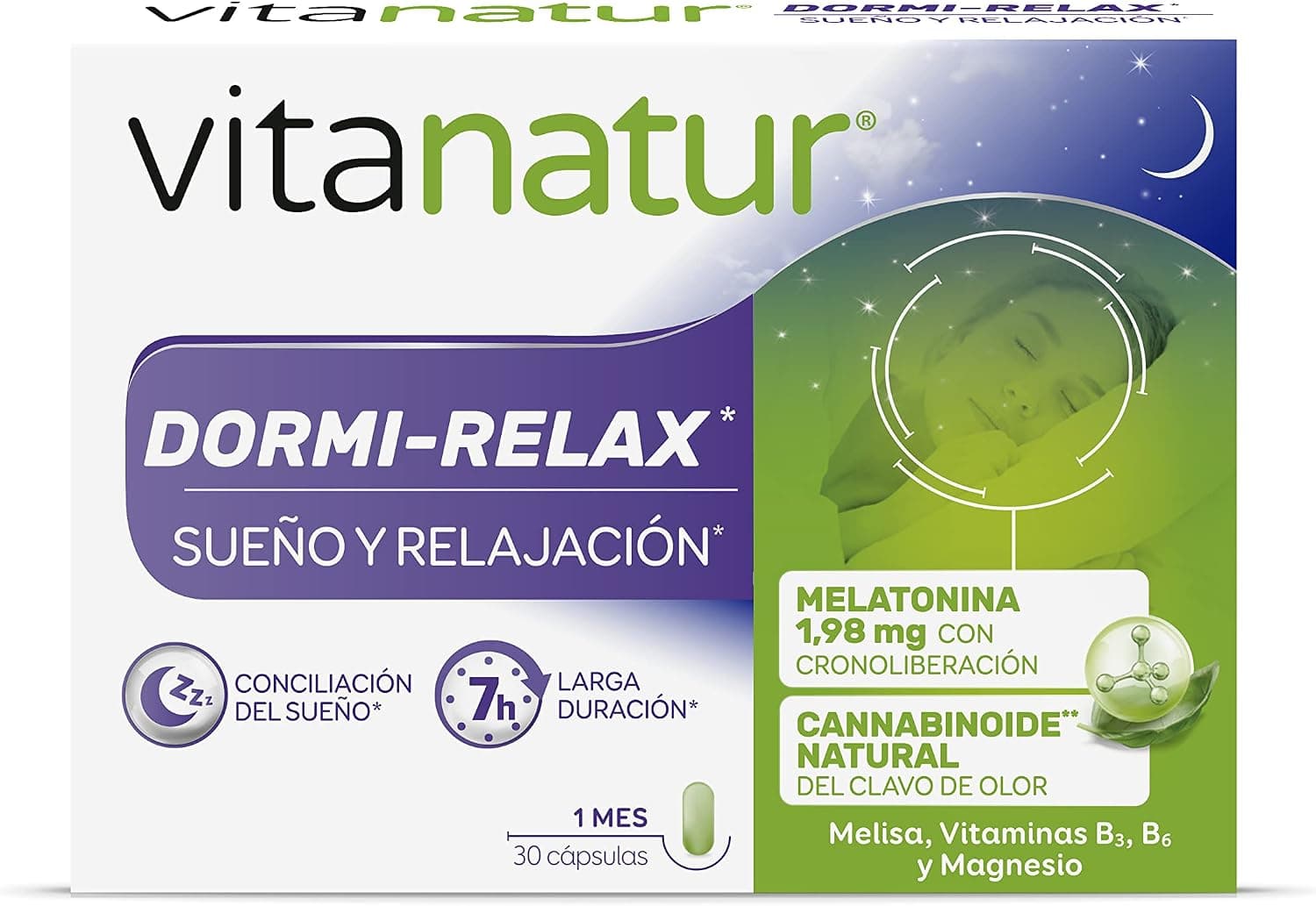 Vitanatur - Dormi-Relax, Complemento Alimenticio, 30 Cápsulas