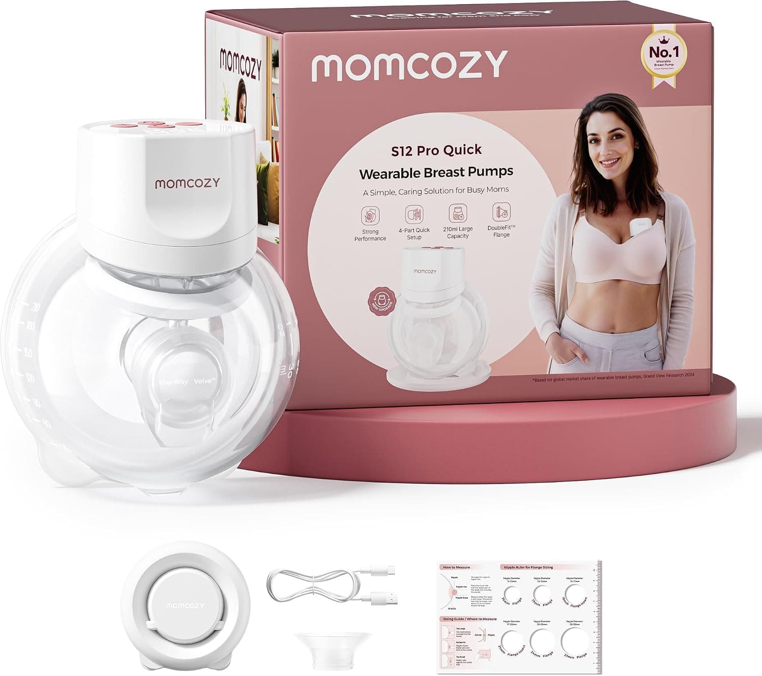 Momcozy S12 Pro Quick Sacaleches, 292 mmHg, Extracción Rápida, 9 Niveles