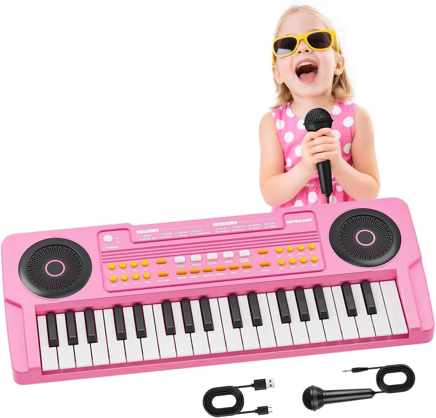 Teclado Piano Infantil Musical Portátil 37 Teclas con Micrófono