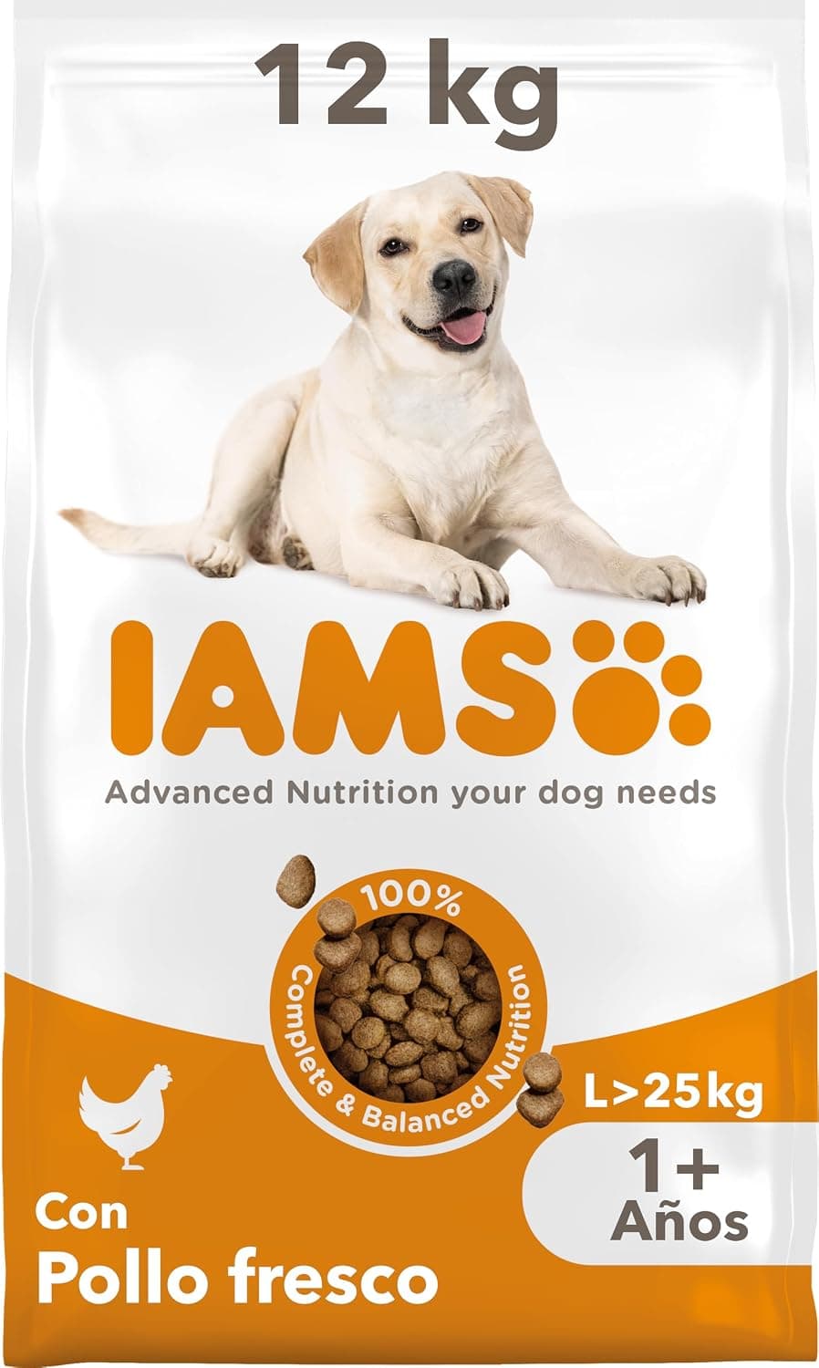 IAMS Alimento Seco para Perros de Razas Grandes, Pollo, 12kg