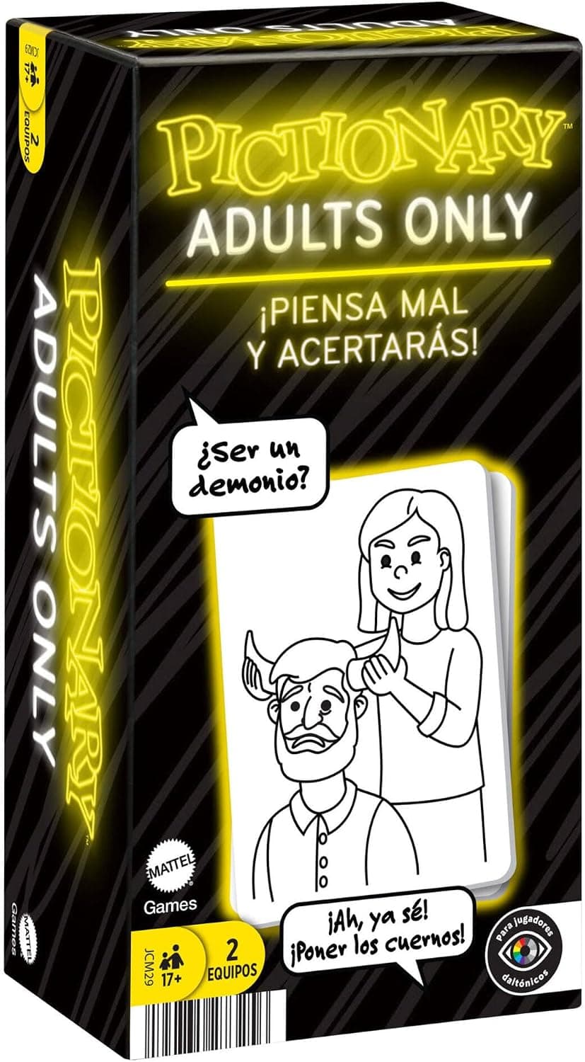 Mattel Games Pictionary Juego para Adultos, +18 años, 2 Equipos