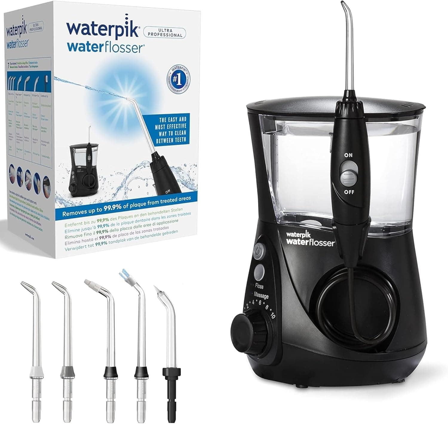 Waterpik Ultra Professional, Irrigador Dental de Sobremesa, Negro