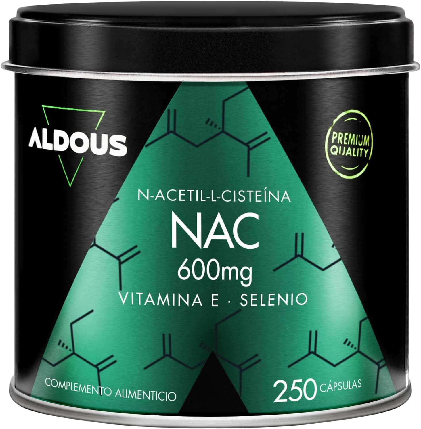 NAC N-Acetil-Cisteina 600mg -250 Cápsulas - Vitamina E y Selenio (+8 meses)