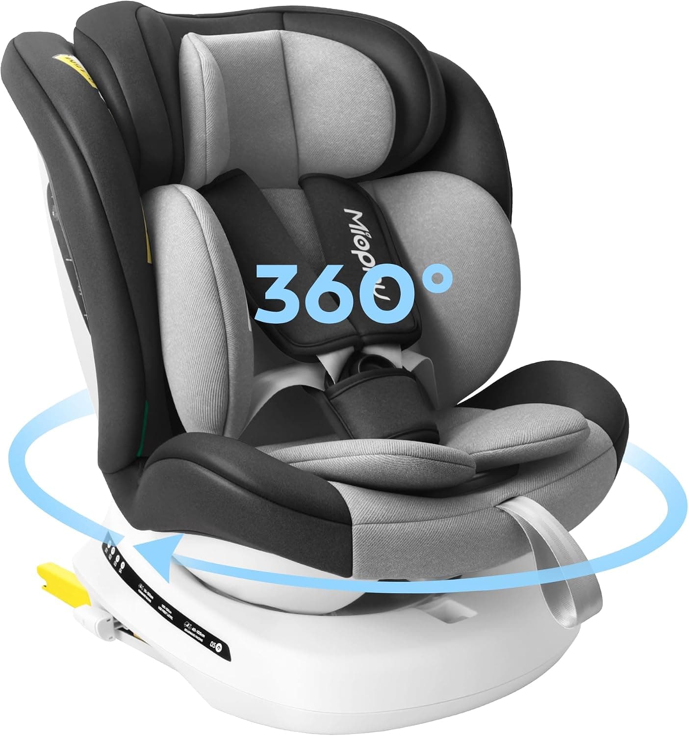 i-Size Giratoria 360º Silla de Coche, Grupo 0+123, 0-12 años, 40-150 cm, Silla Coche con isofix y Top Tether, Arnés de 5 puntos, Norma ECE R129/04