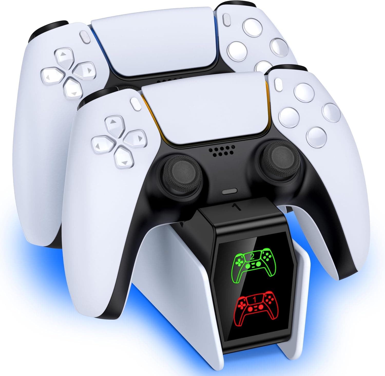 HELLCOOL Cargador Mando PS5 de Estación, Carga Rápida en 2-3 Horas/Indicador LED para Controller Inalámbricos DualSense/Edge, Accesorio PS5 para Mando Play 5