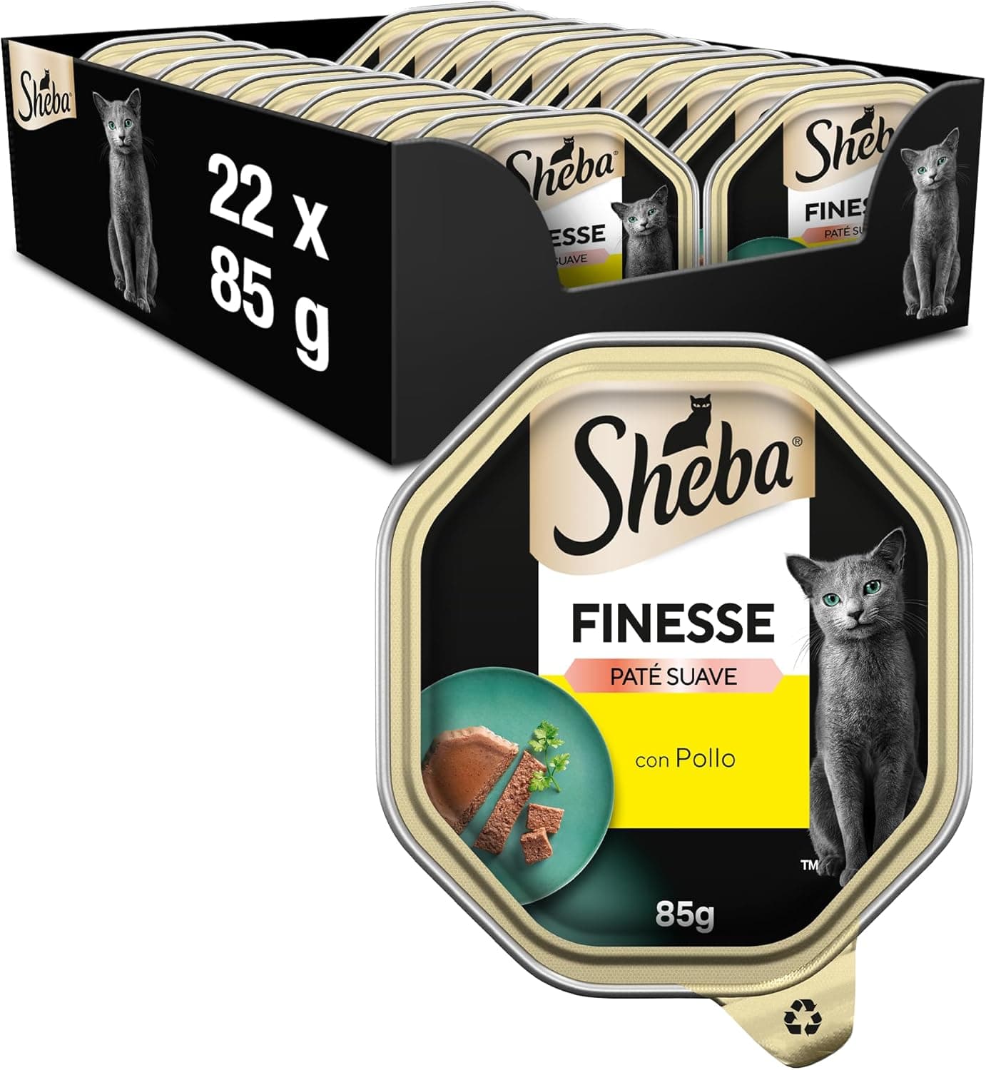 Sheba Finesse Tray Sabor a Pollo 22 x 85g​