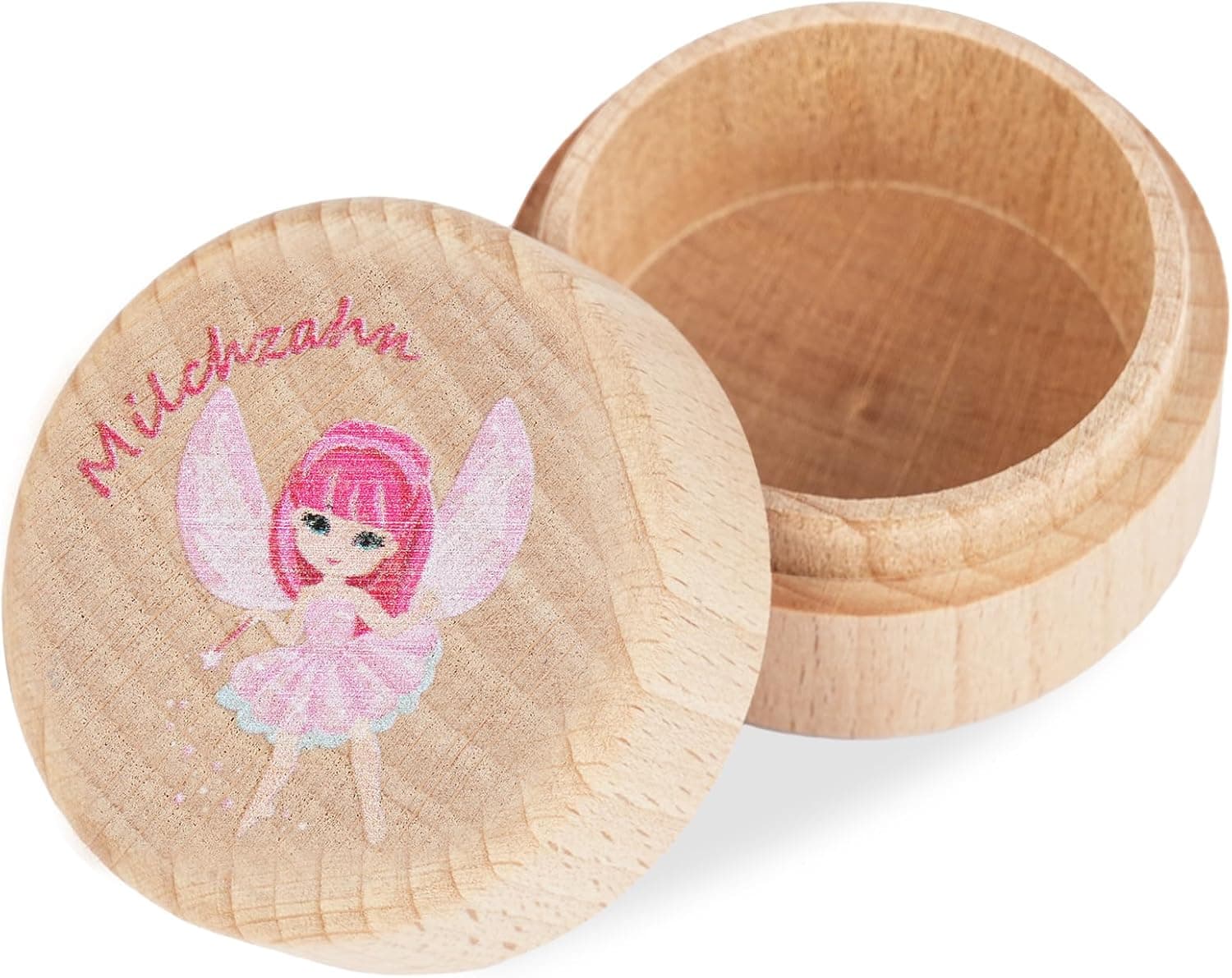 Aolso Caja Dientes de Leche, Caja de Dientes, Caja de Madera para Guardar Dientes de Leche, Caja de Dientes de Medera, Caja de Recuerdos Madera, Regalo para Niños Niñas, Hada