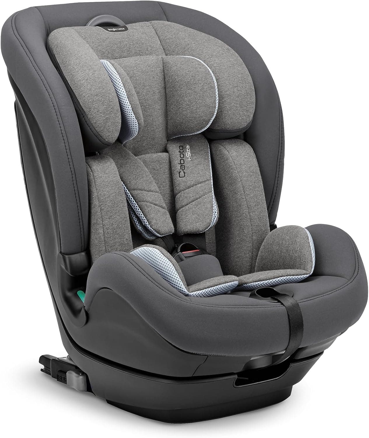 Inglesina Caboto i-Size, Sillita para coche, Hasta 15 meses a 12 años de edad, 76-150cm, Stone Grey
