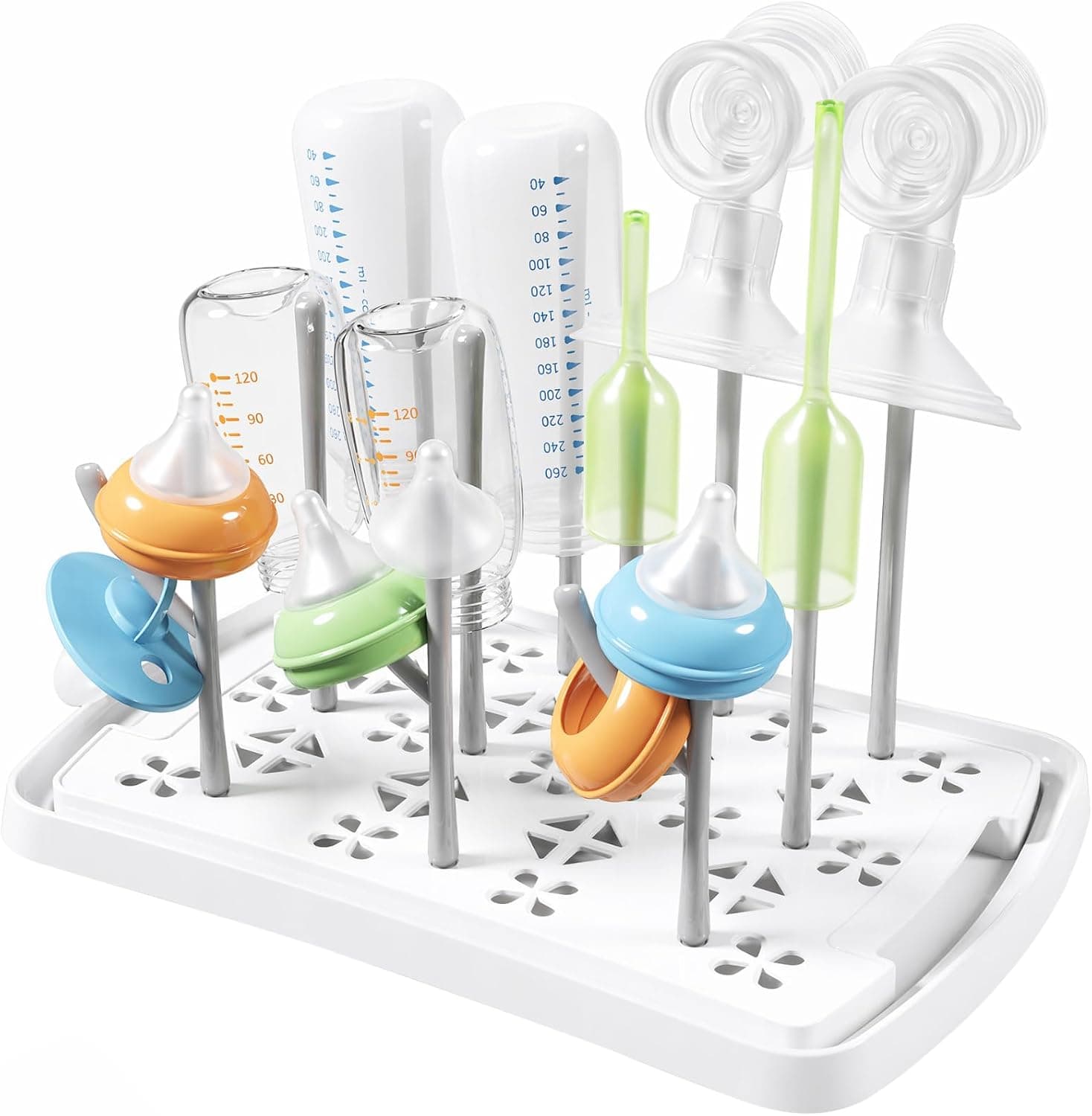 Lifewit Escurre Biberones con Bandeja Antigoteo, Escurridor Biberones y Tetinas Portátil para Cocina, Viajes, Lista Nacimiento Bebe para Vasos, Tetinas, Accesorios para Extractores de Leche
