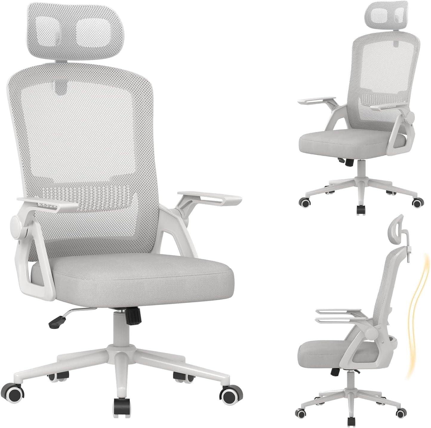 naspaluro Silla Oficina Ergonómica, Silla Escritorio con Reposacabezas