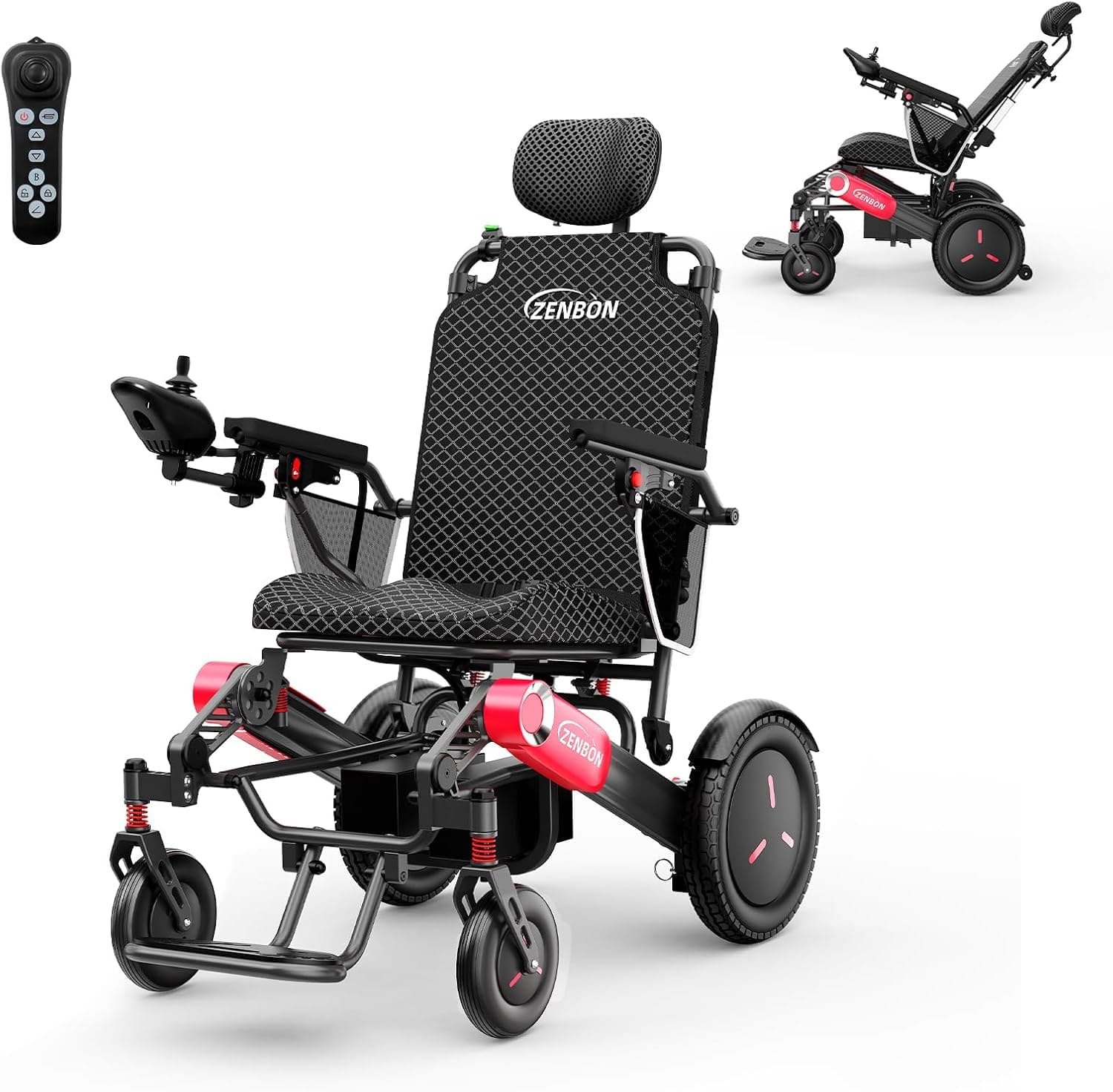 Silla de Ruedas Eléctrica Plegable 48KM: 700W Silla de Ruedas Eléctrica con Respaldo Ajustable para Mayores - 2 x 12 Ah Baterías Duales Silla de Ruedas Eléctrica de Hasta 150 kg