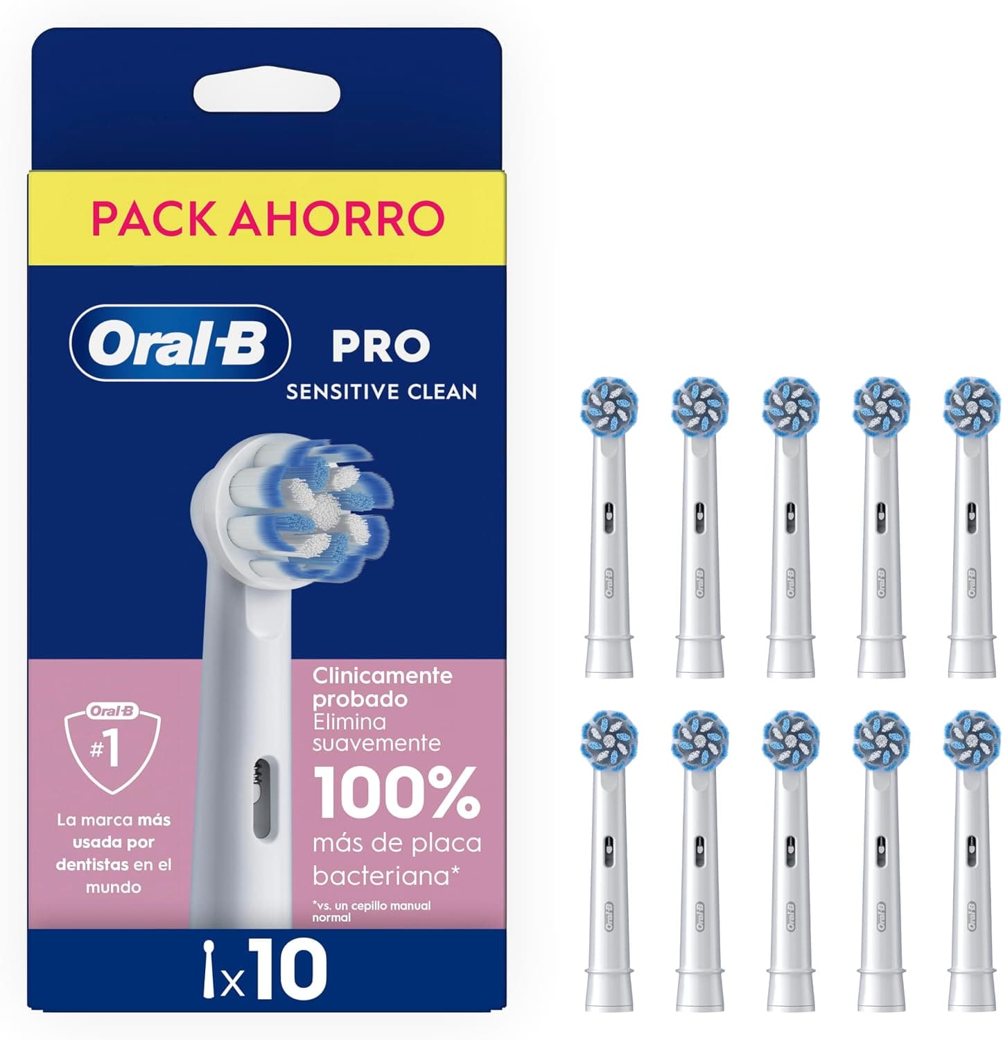 Oral-B Sensitive Clean Cabezales de Recambio Originales, Blanco, Pack de 10