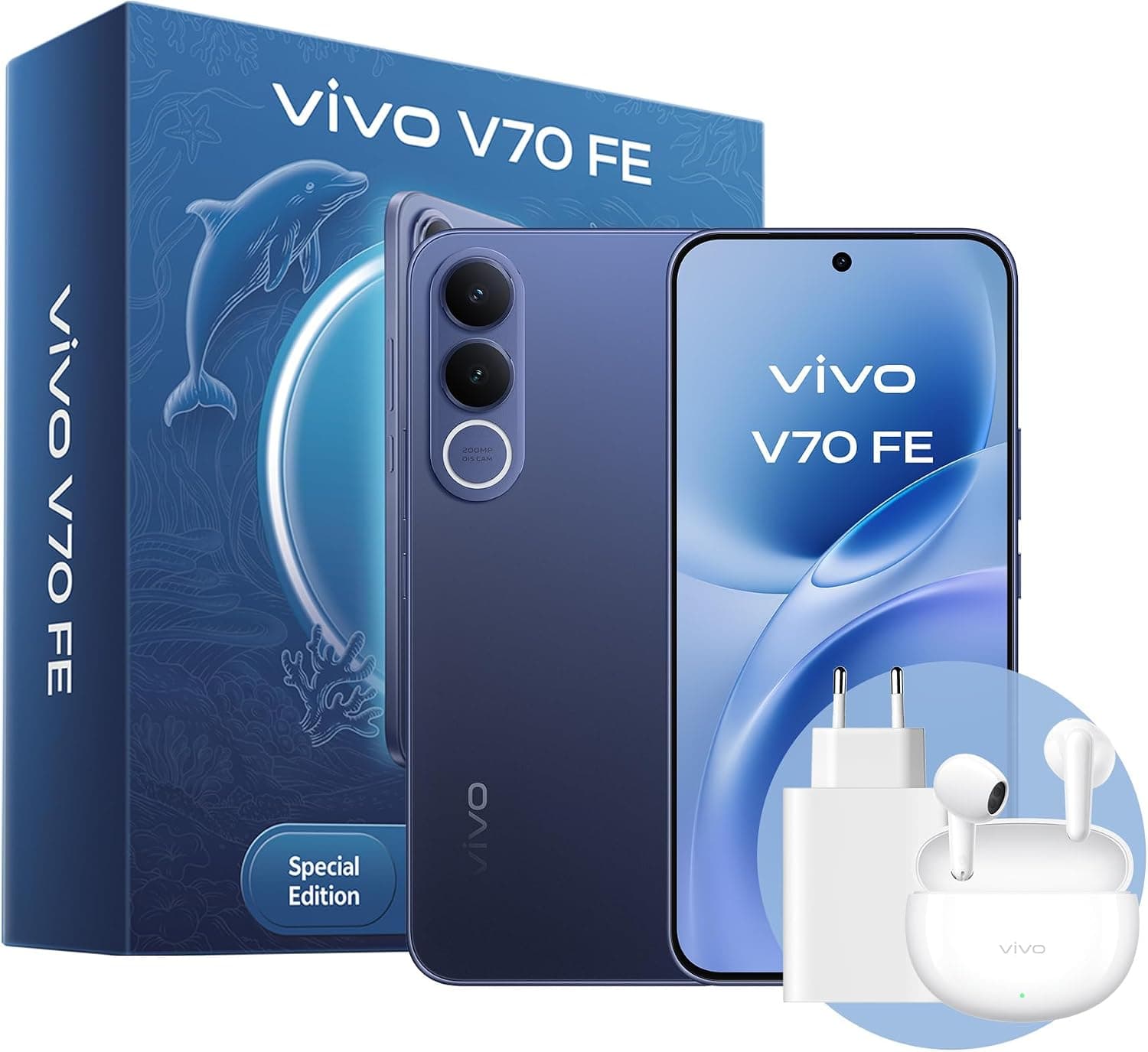 vivo V70 FE 5G 8+256GB Cámara 200MP OIS Pantalla 1,5K 7000mAh IP68 IP69