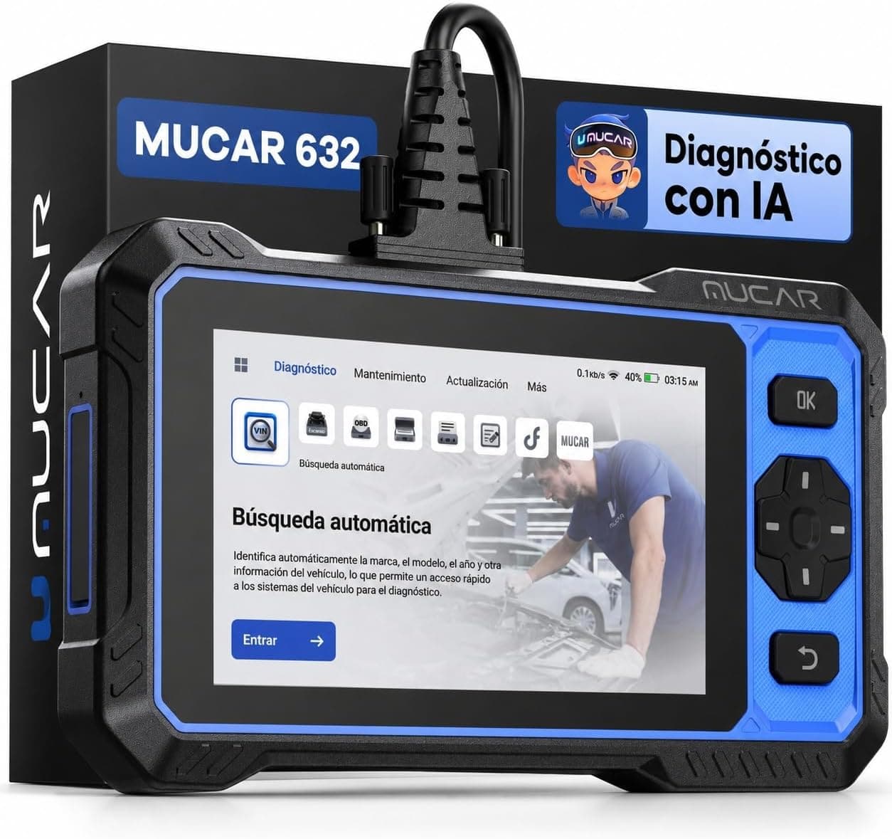 mucar 632 Diagnosis Coche Multimarca de 4 Sistema con 15 Funciones de Reinicio