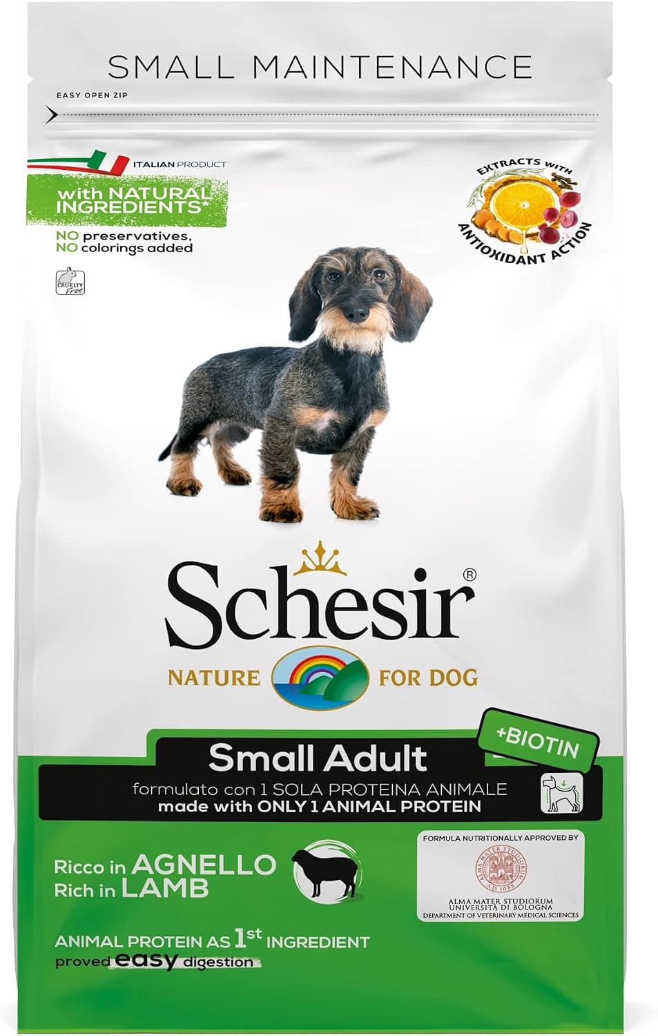 Schesir, Small Adult, Alimento Seco para Perros De Pequeño Tamaño, Completo Y Equilibrado, Rico En Cordero, con Vitaminas Añadidas, Cruelty-Free, 2 Kg