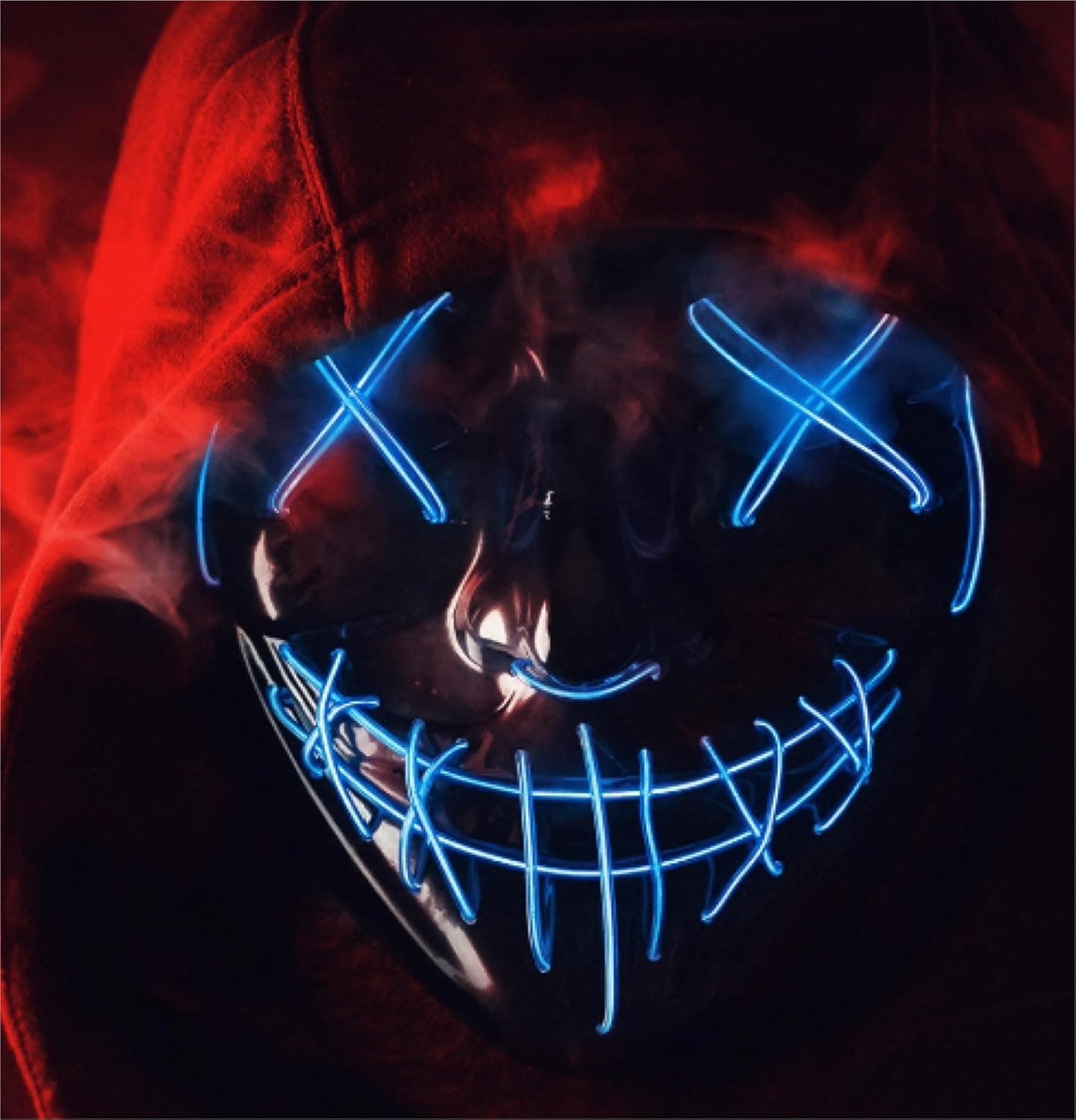 Máscara de purga LED – Máscara de disfraz controlable para Halloween, carnaval y disfraz para hombre y mujer (color a elegir)