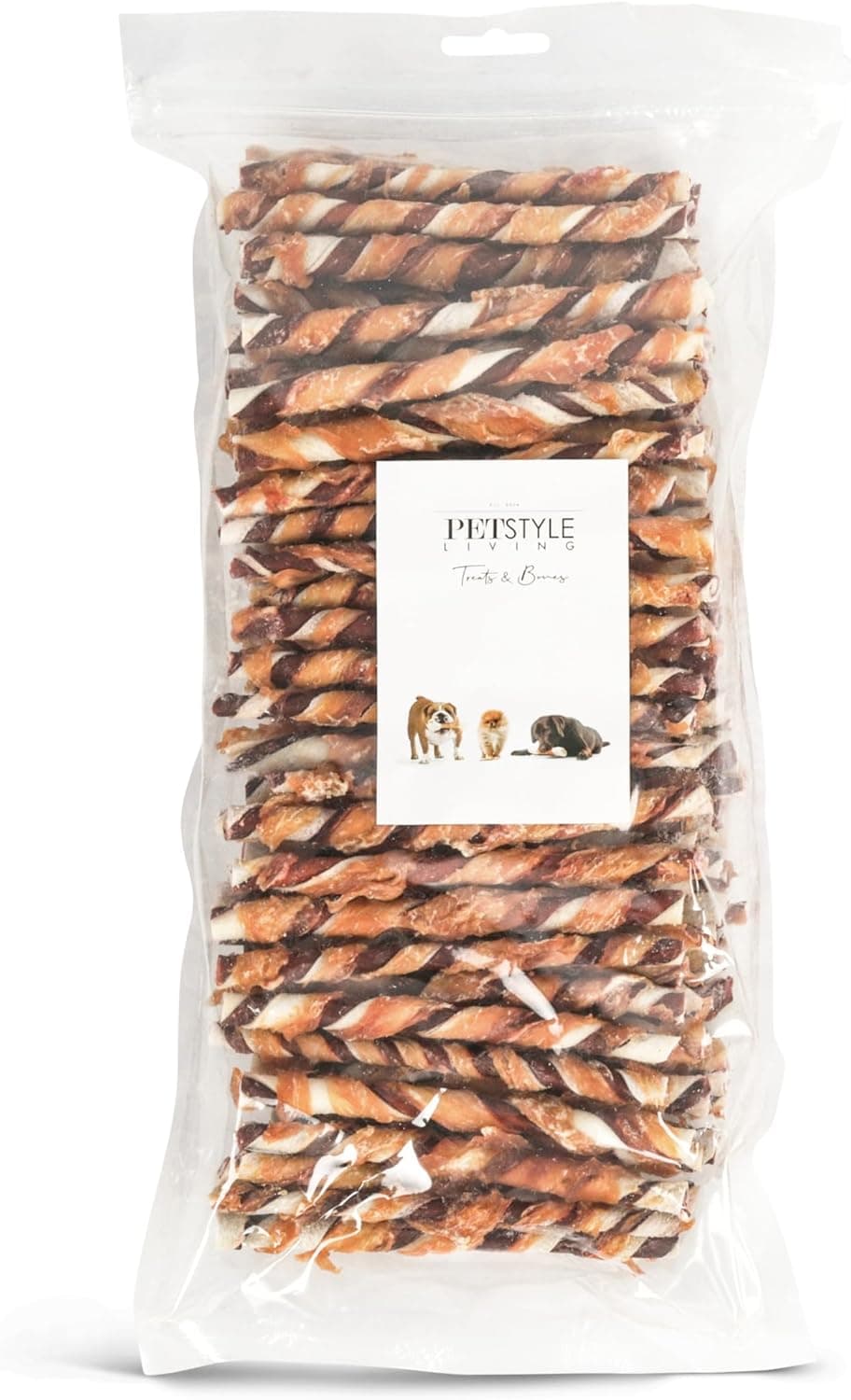 Palitos para Masticar con Pollo y Carne - Snacks para Perros - 12,5 cm - Pack 100 Unidades