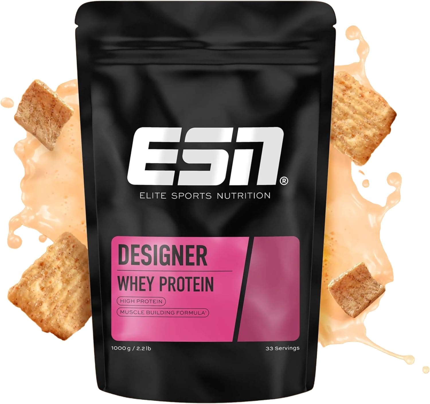 ESN Designer Whey Protein Powder, Cereal de canela, 1 kg