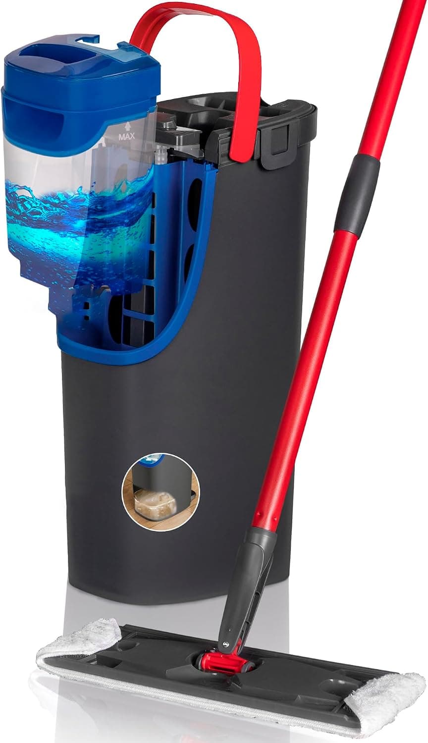 Vileda H2Pro Sistema de Mopa Plana, Microfibra Gris y Azul
