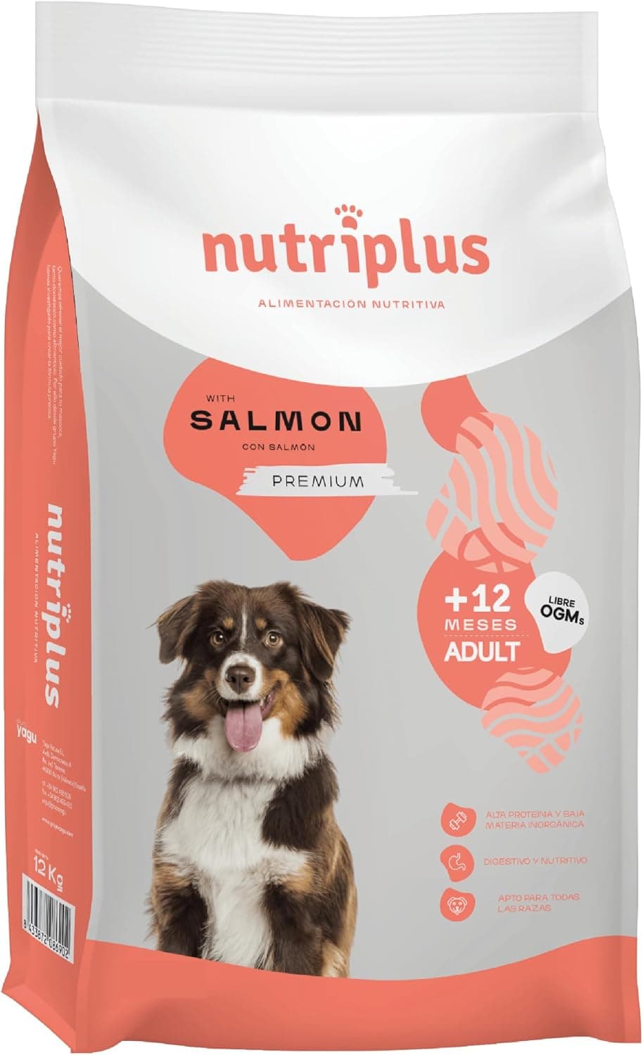 Pienso Perros Adultos Salmón Premium 12 Kg - Piel y Pelo