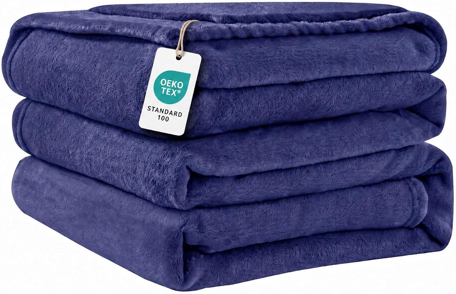 Good Nite Microfibra Mantas para Sofa, Manta Polar Sofa Extra Suave, Manta de Franela Cálida y Suave para Sofá Grande, Manta Cama, Colcha (Azul Marino, 130 * 150 cm)