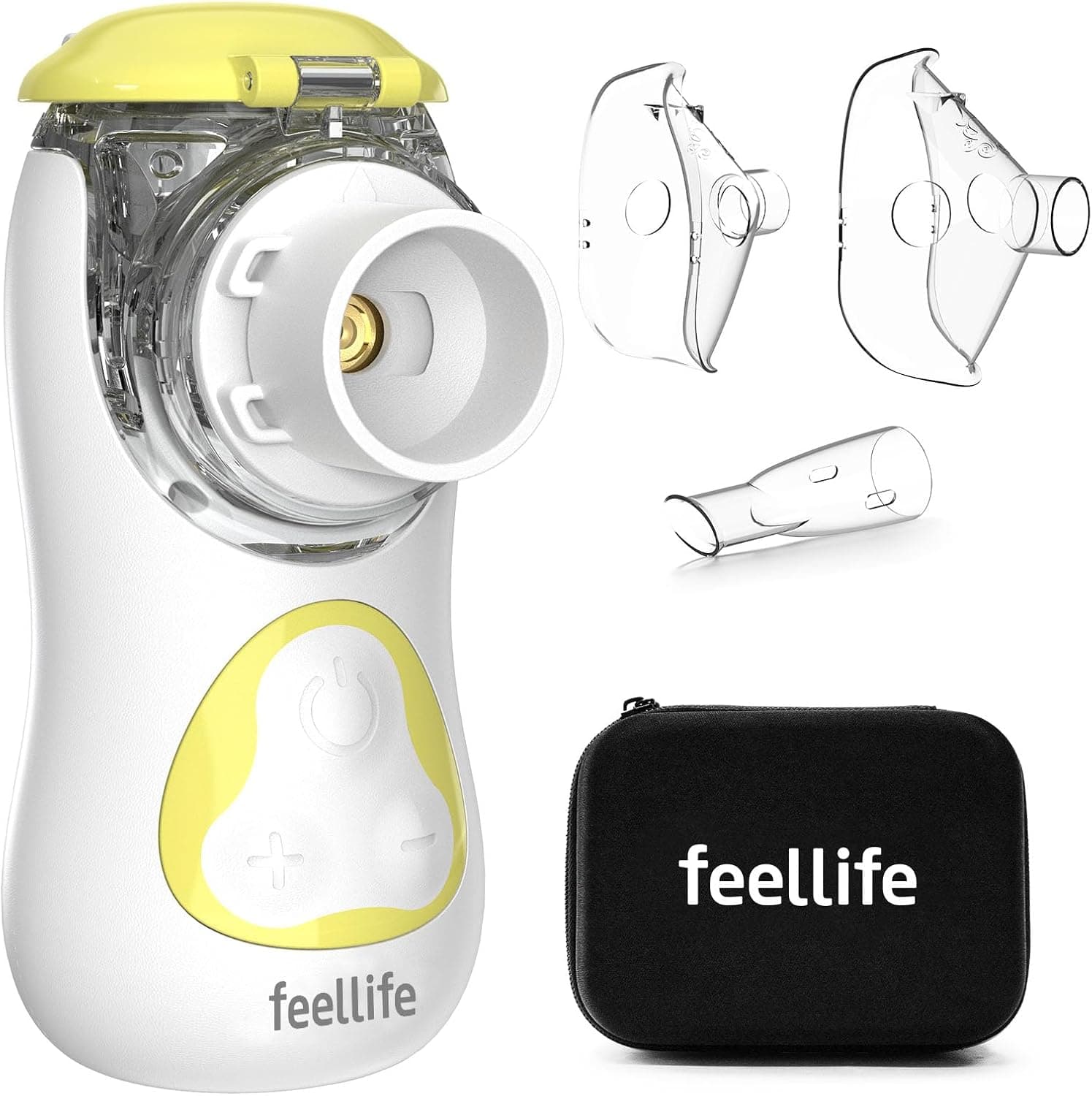 FEELLIFE Nebulizador Portatil Silencioso Tipo C Recargable, Nebulizador Bebés y Adultos Tasa de Atomización Ajustable, Nebulizador para Alivio de la tos, Rinitis y Síntomas Respiratorios