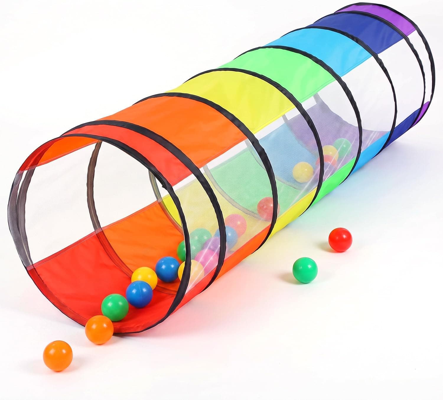 Túnel de Juego Infantil Plegable de Interior, Colores del arcoíris