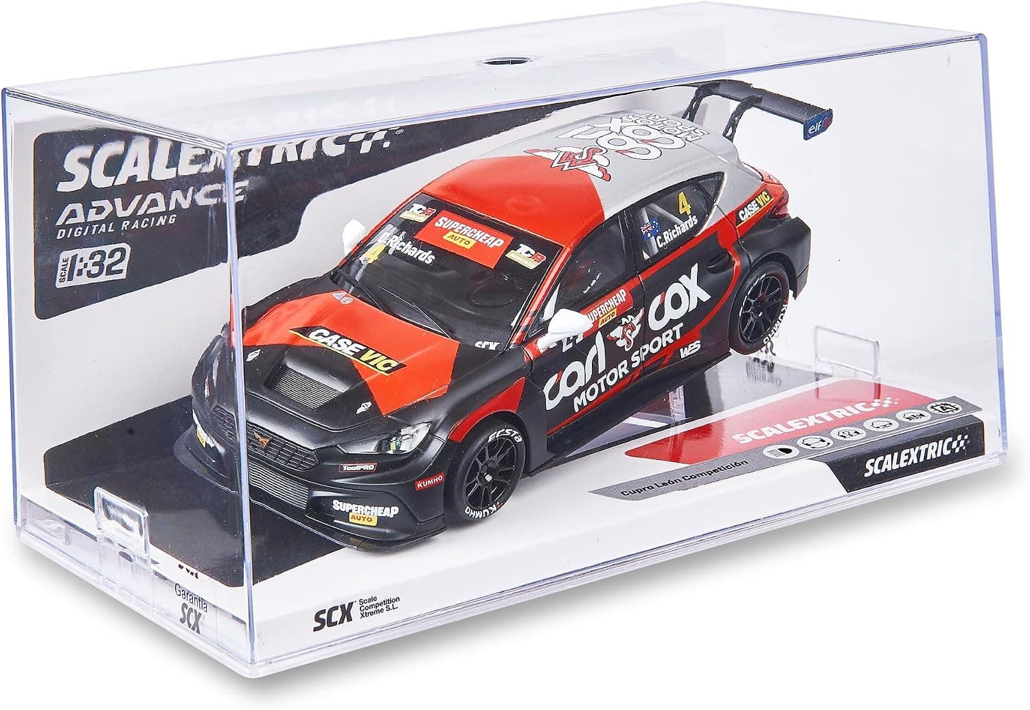 SCALEXTRIC - Vehículo de Carreras Advance - Coche Slot - Escala 1:32 (Cupra Leon Competition - Clay Richards x Carl Cox)