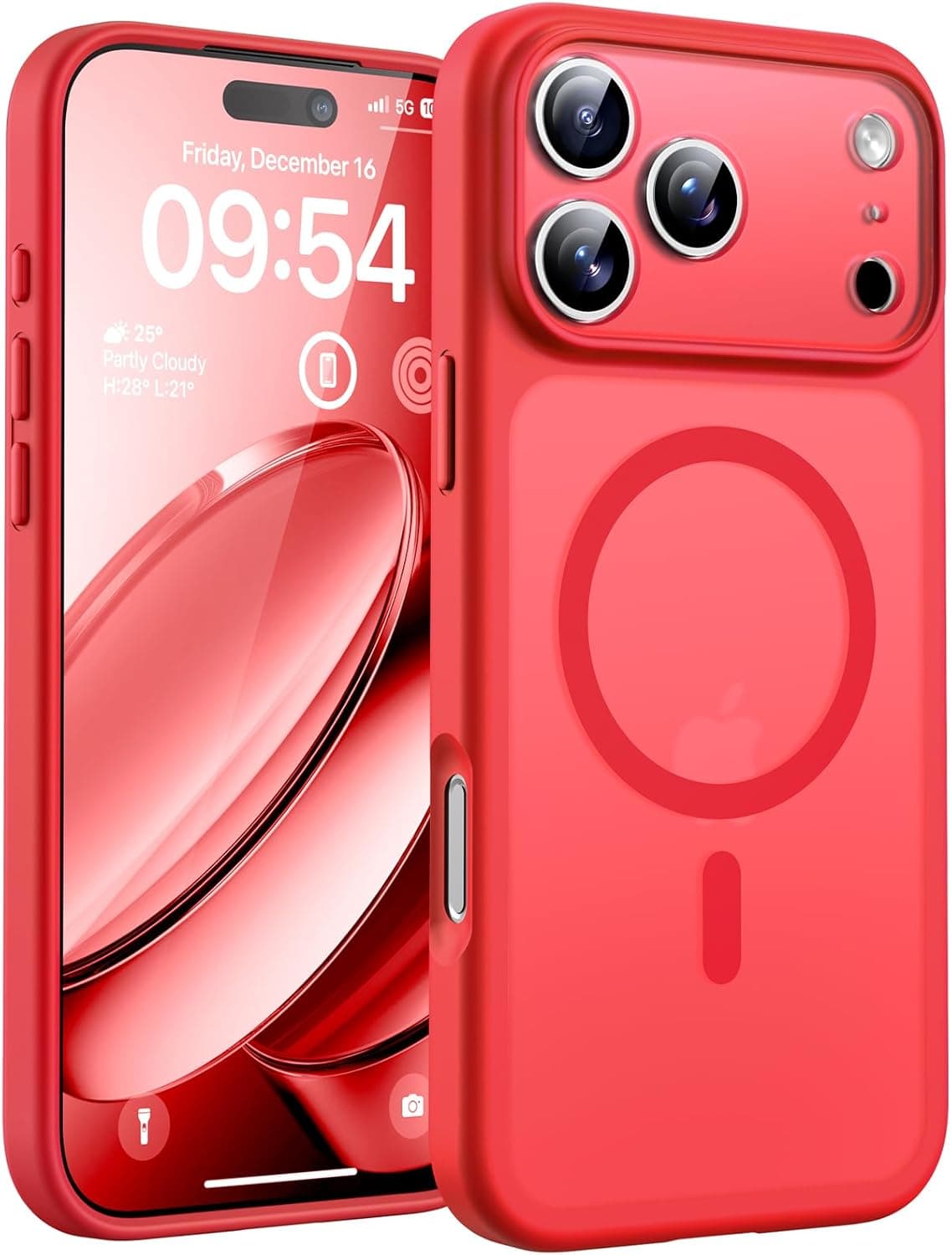 TOCOL Funda para iPhone 17 Pro, Compatible con MagSafe, Rojo