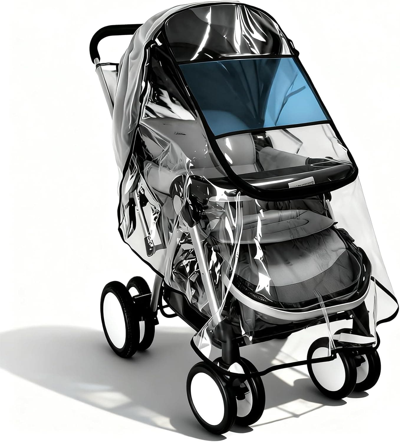 LPZMPZ Plastico Protector de Burbuja Plástico Funda de Capota la Lluvia Universal para Silla de Paseo de Carro Capa Chuva Carrito de Bebe Universal con Cierre Cochecito de Bebé Pram Rain Cover