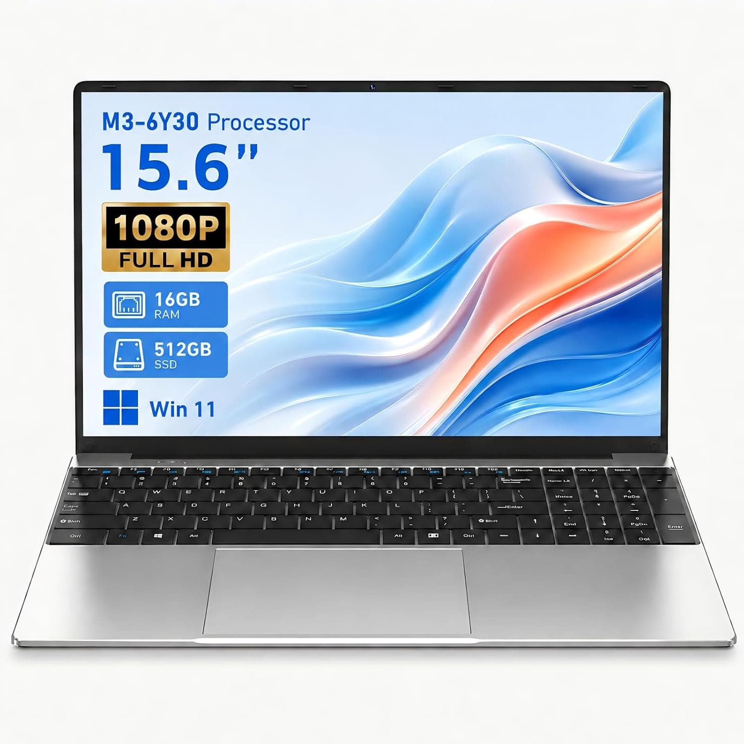 Portátil 15,6", M3-6Y30, 16GB RAM, 512GB SSD, FHD, Win 11 Pro