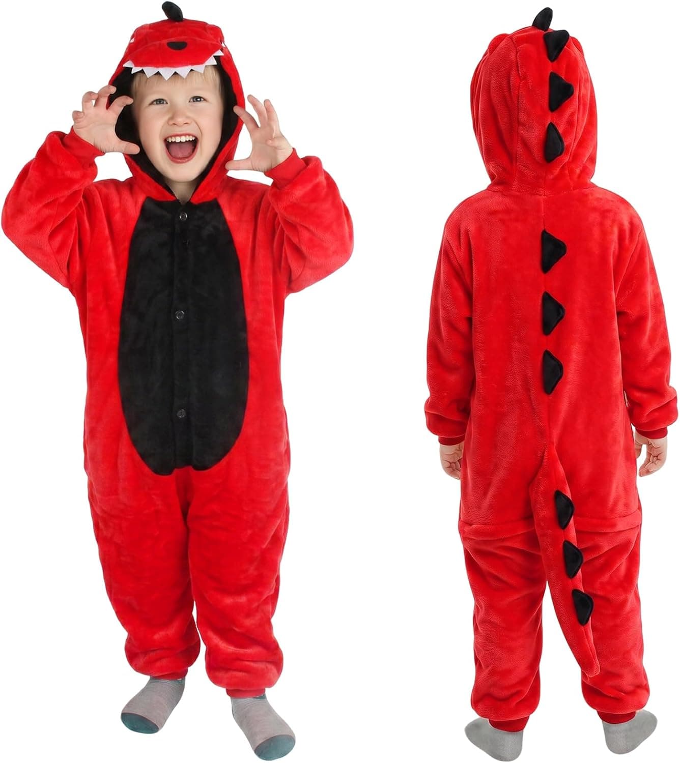 Disfraz Dinosaurio Niños Dinosaurio Disfraz Jumpsuit con Capucha Cola
