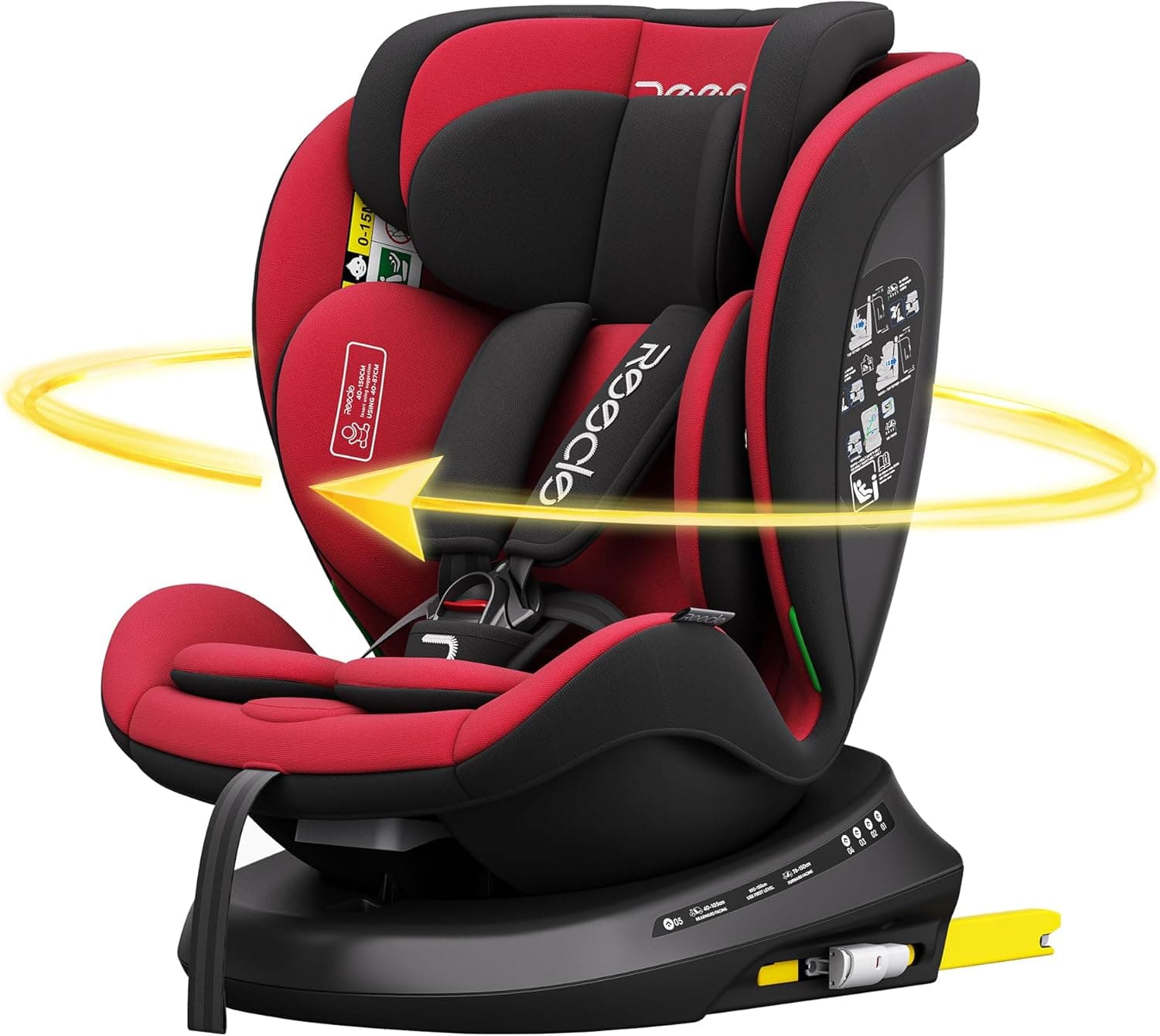 Reecle I-Size Silla de Coche Giratoria 360 con ISOFIX, 40-150cm