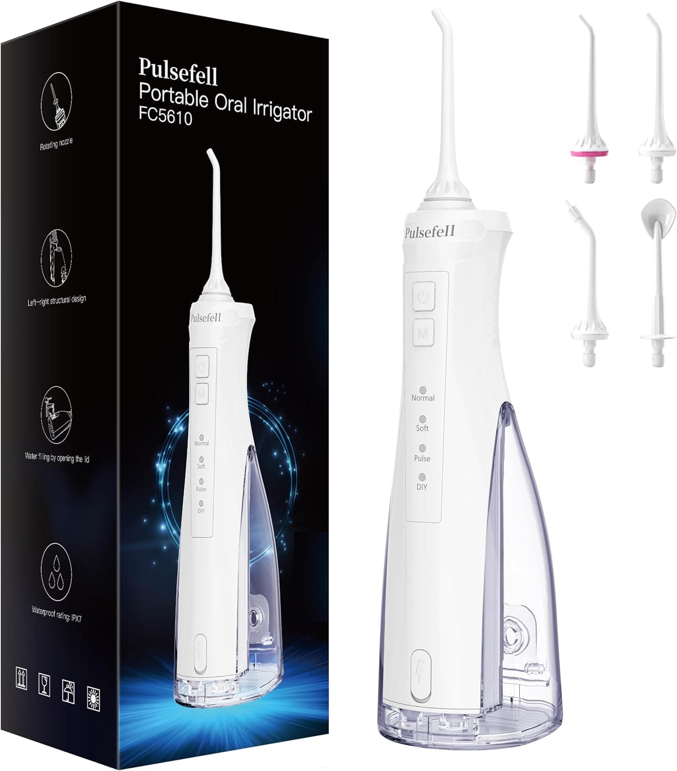 Irrigador Dental Portátil, 300 ML Water Flosser Recargable