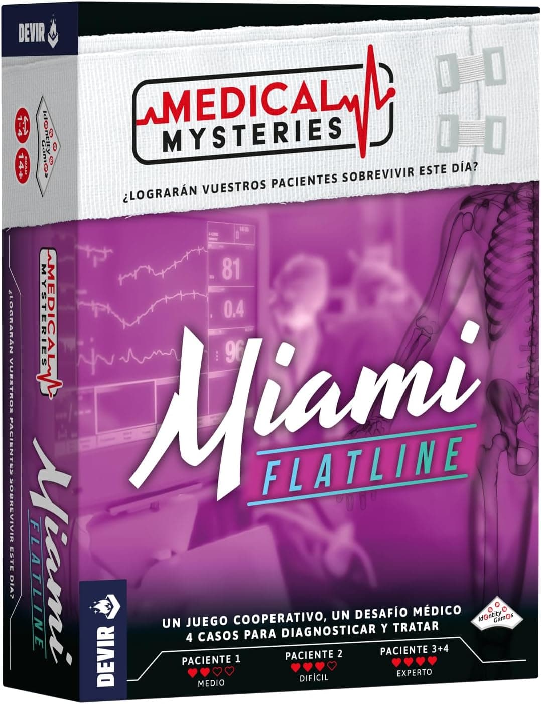 Devir - Medical Mysteries Miami, Juego de Mesa de Medicina, Juego de Investigación Cooperativo y de Deducción, Scape Room (BGMMMSP)
