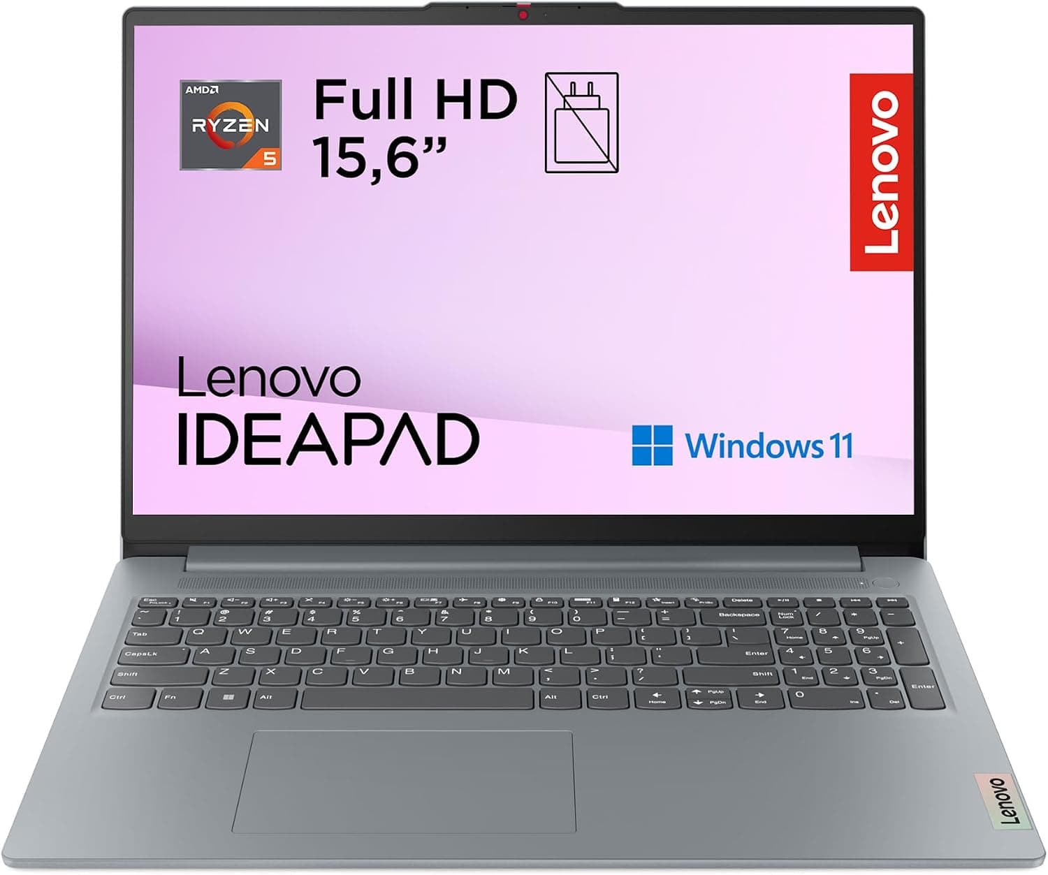 Lenovo IdeaPad Slim 3 Gen 8 - Ordenador Portátil 15.6" FHD (AMD Ryzen 5 40, Radeon 610M Graphics, 16 GB RAM, 512 GB SSD, USB-C, Wi-Fi 6, Windows 11 Home) Teclado QWERTY Español, Gris Ártico