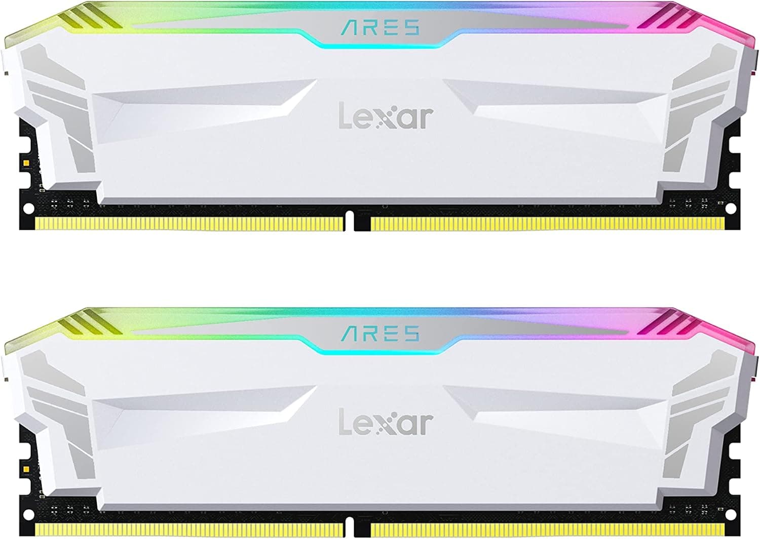 Lexar ARES RGB Memoria RAM DDR4 16GB Kit (8GB x 2) 4000 MHz, DRAM 288-Pin U-DIMM PC Memoria, XMP 2.0 Memoria de Alto Rendimiento, CL18-22-22-42, PC4-32000, Blanco (LD4EU008G-R4000GDWA)