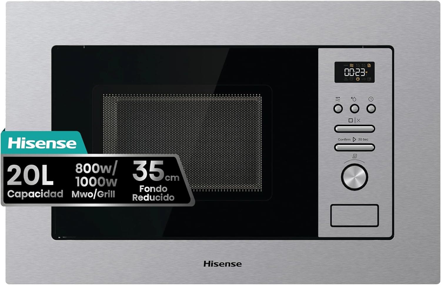 Hisense BIM320G41X - Microondas, Integrable, 20L, 15 Programas Automáticos