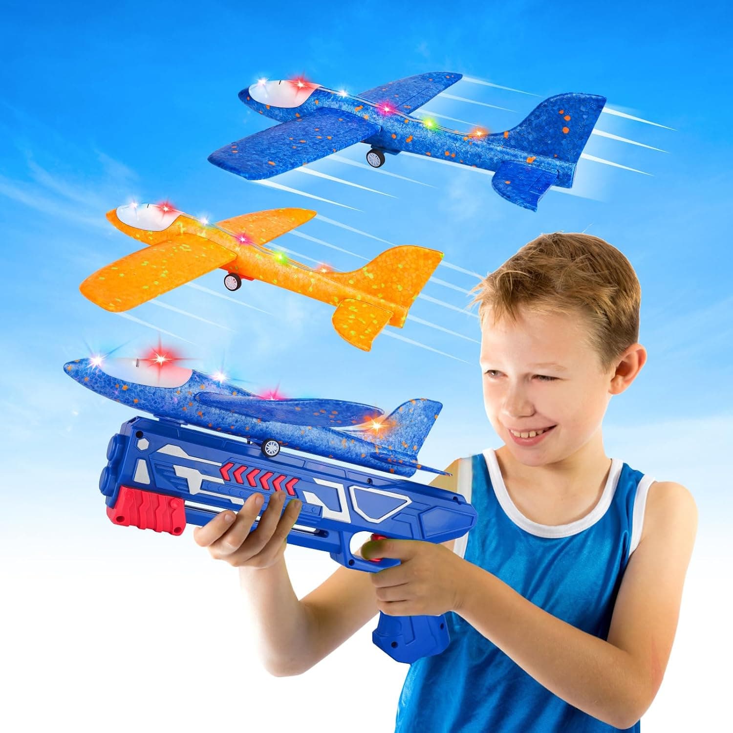 Avion Juguete con Pistola, Regalo Navidad Cumpleaños Niños Niñas 3-8 Años