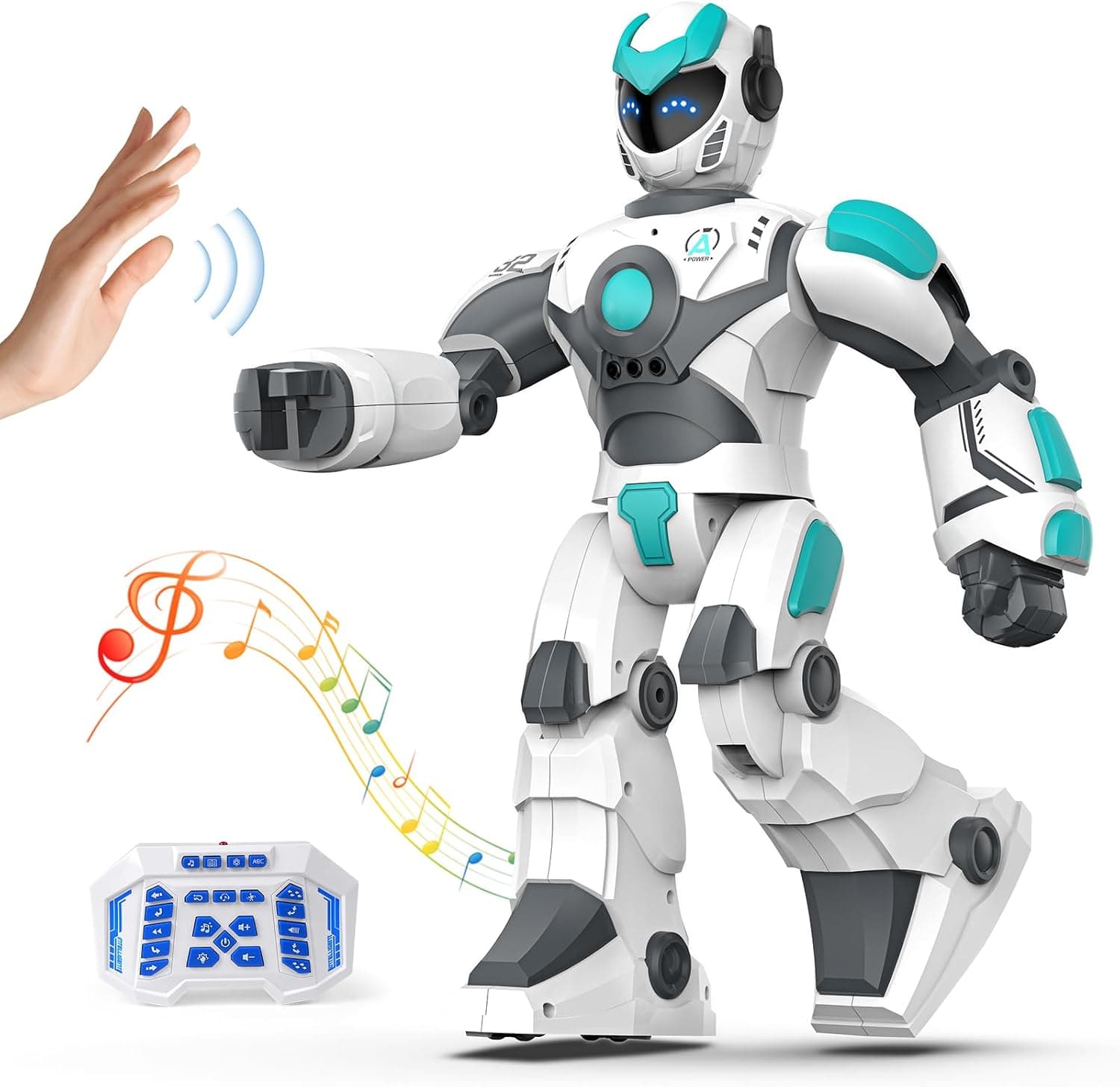 VATOS Robot RC Programable Extra Grande con Canto, Baile, Detección de Gestos y Control de Voz, Robot Inteligente para Niños 3 4 5 6 8+