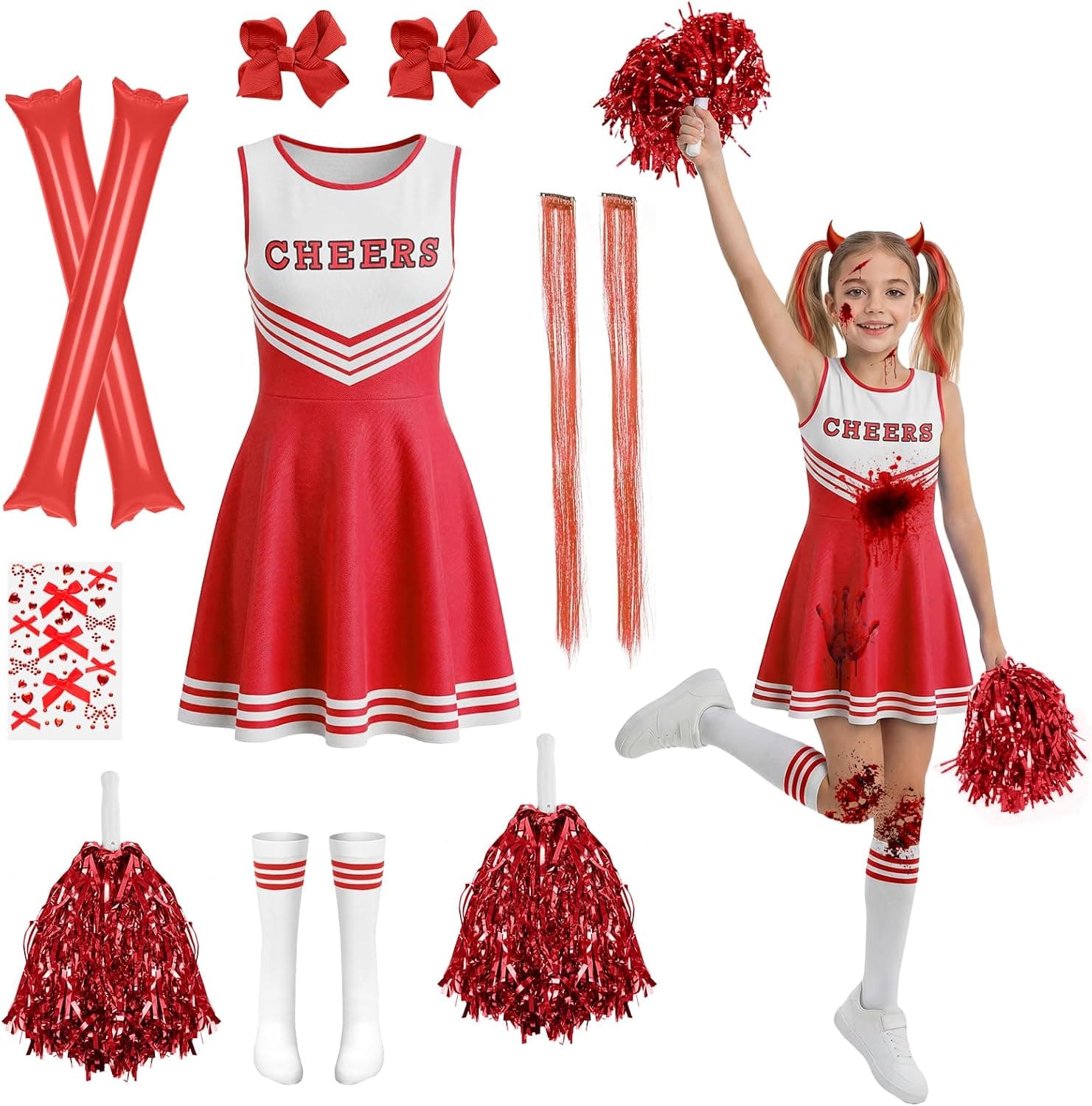 Disfraz Animadora Niña, Traje Animadora, Uniforme Cheerleader Niñas
